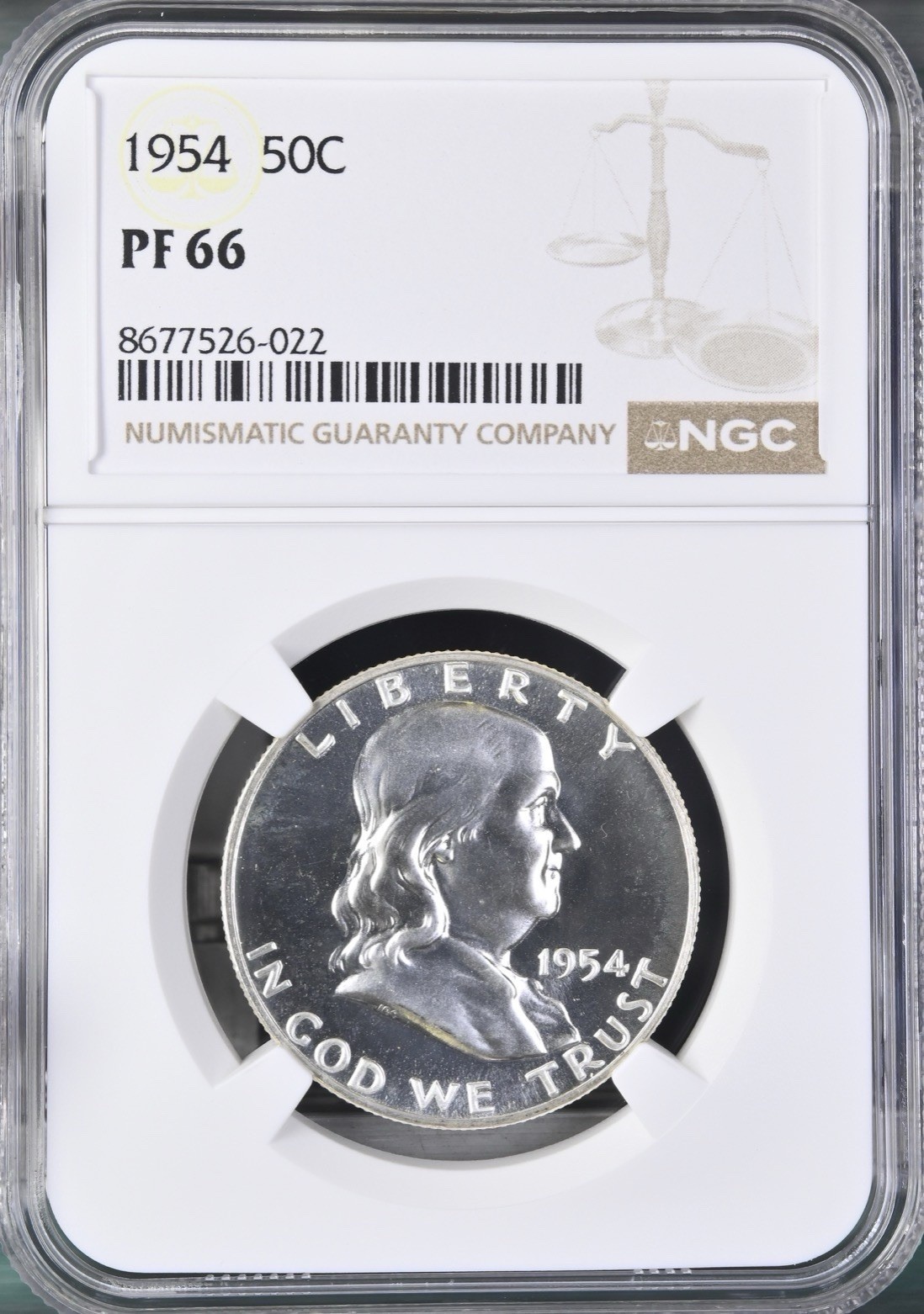 1954 Proof Franklin 50¢ NGC PF 66