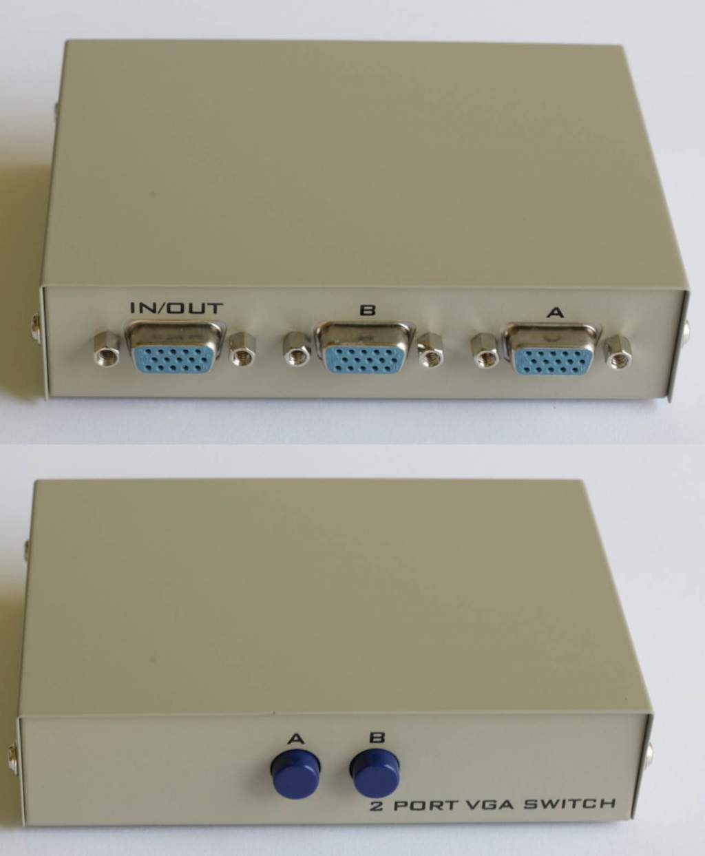 HD15 Switch BOX 2 Computers to 1 SVGA Monitor Switch Push Button