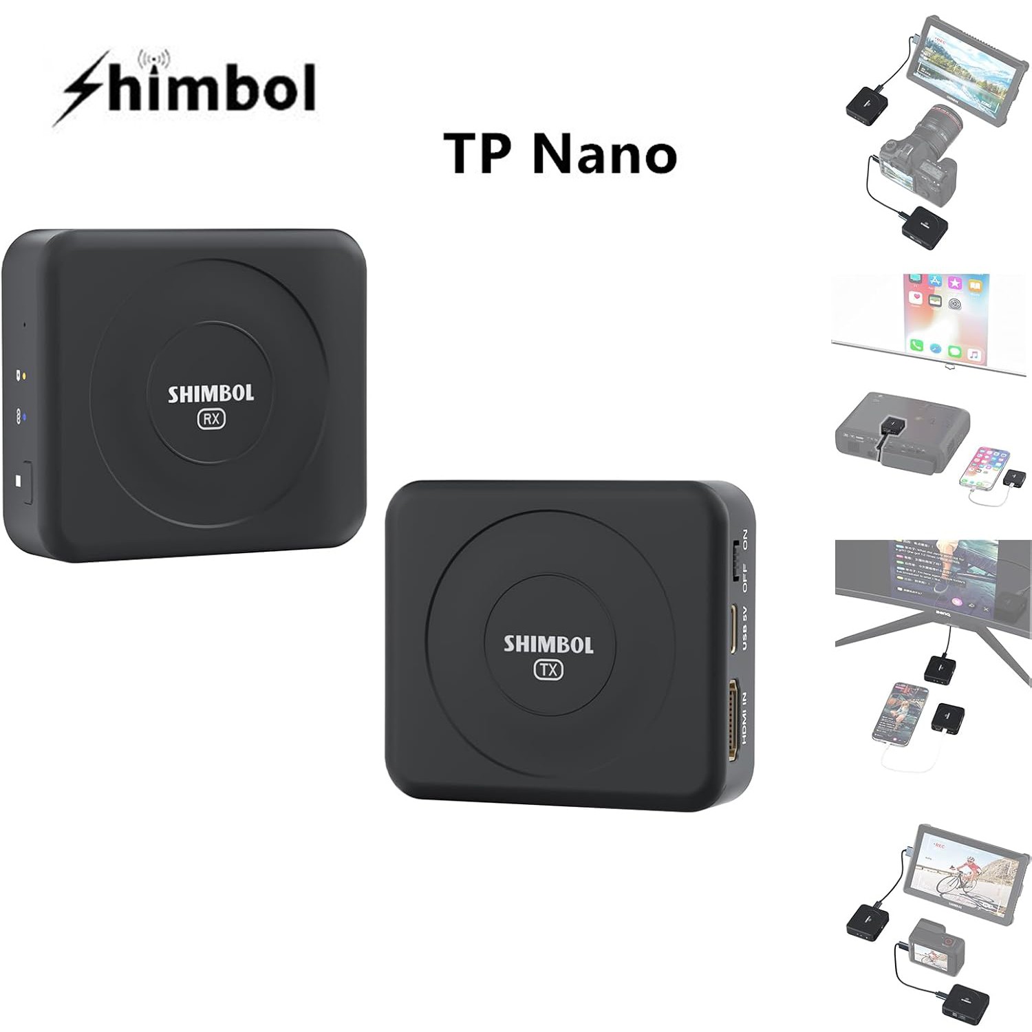 SHIMBOL TP Nano 150m HDMI Wireless Video Transmitter Receiver for Cameras Phone