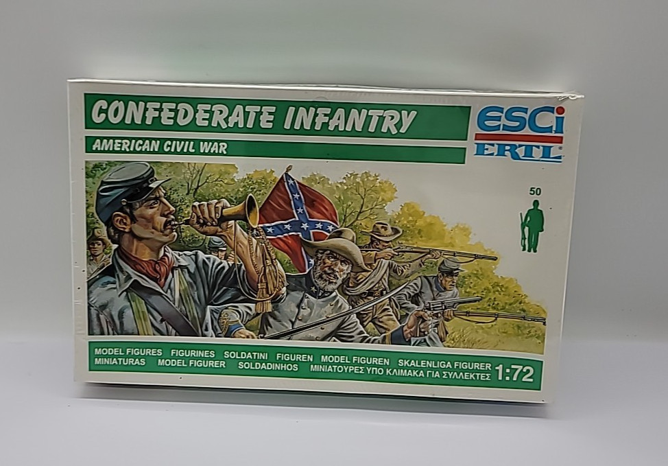 Vintage 1983 ESCI Confederate Infantry Soldiers Civil War 223 1:72 Made In Italy