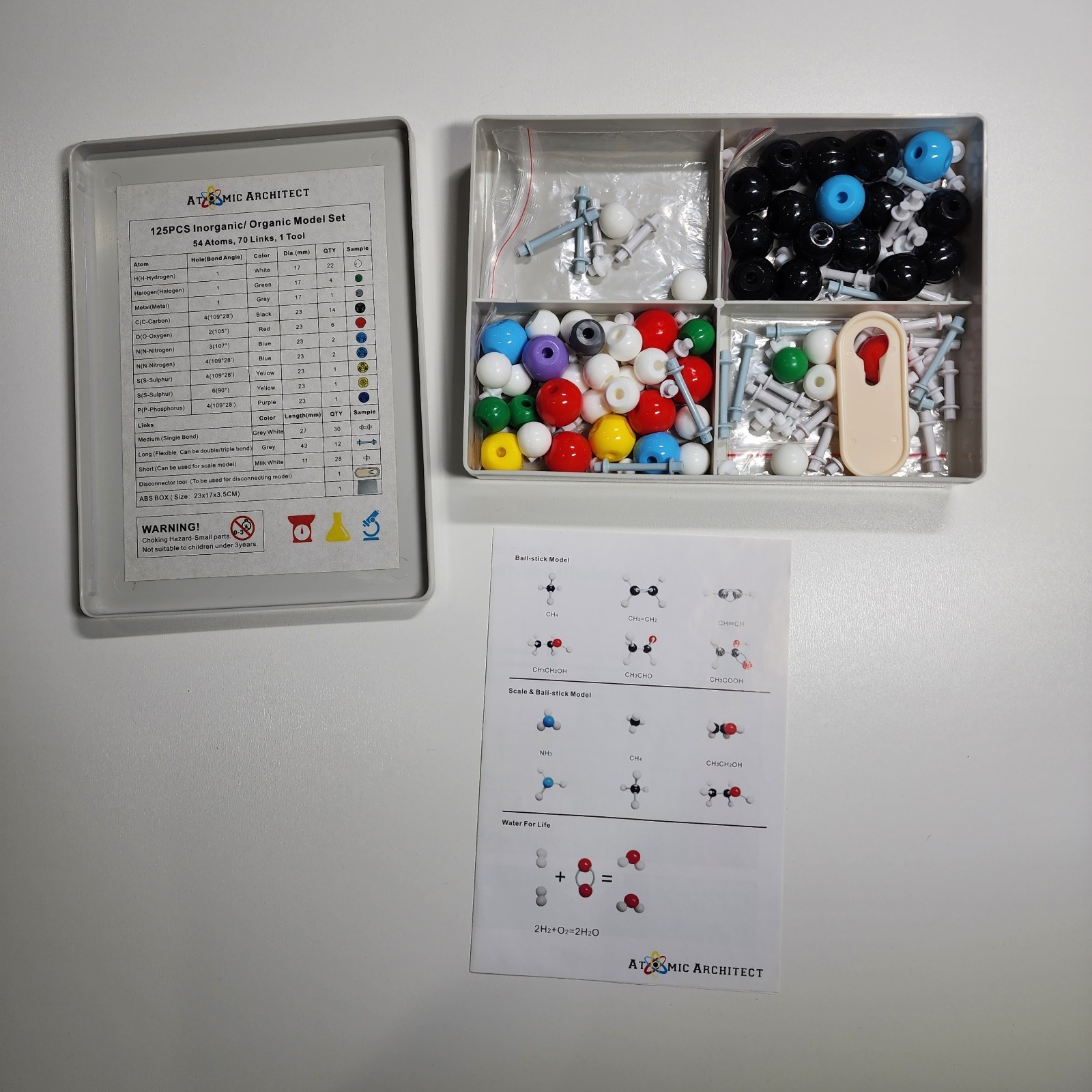Atomic Architect Chymist Molecular Modeling Kit 125 Piece Set Student Edition