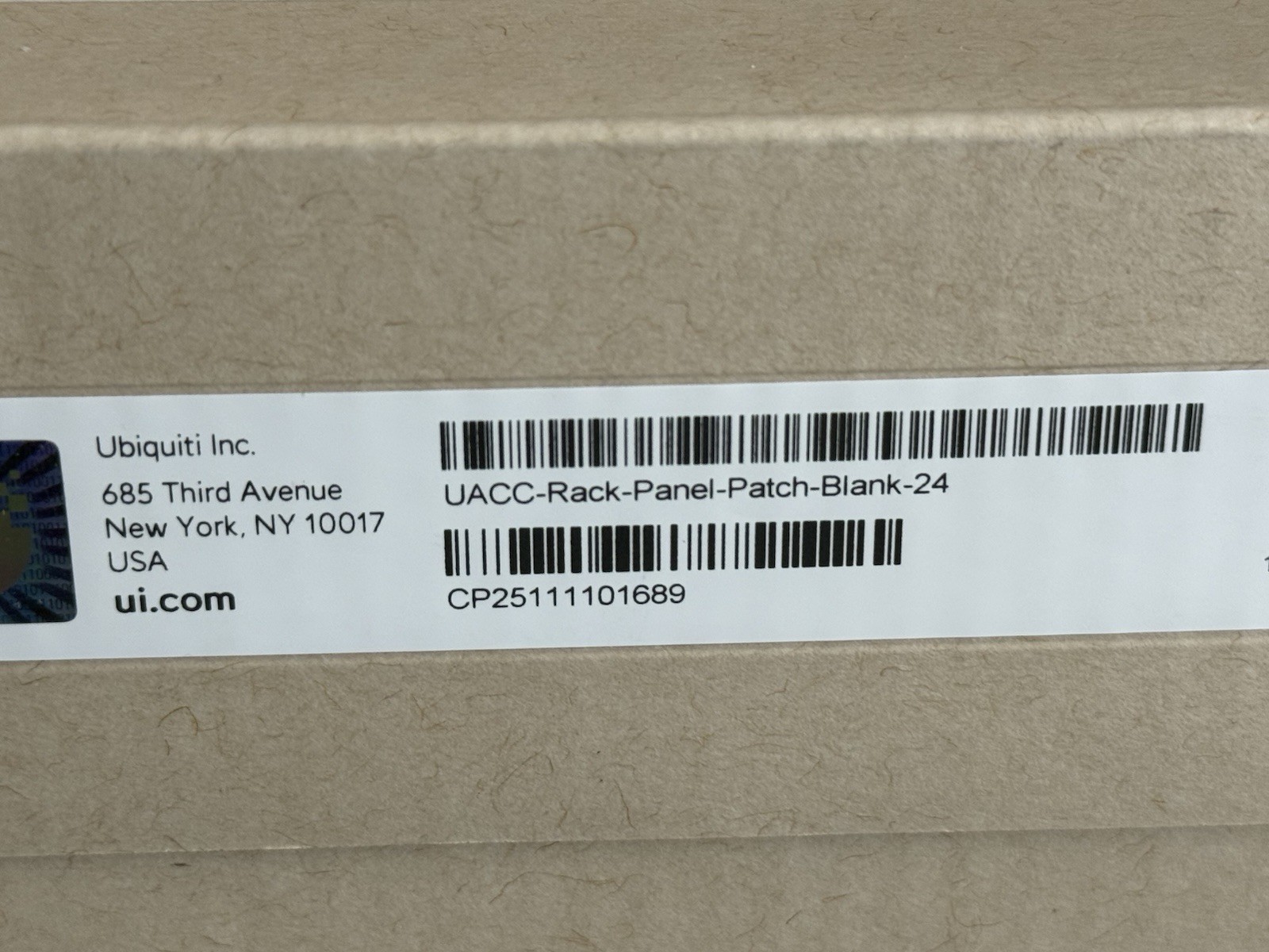 Ubiquiti Unifi Rack Mount Blank Patch Panel 24-Port UACC-RACK-PANEL-PATCH OPEN B