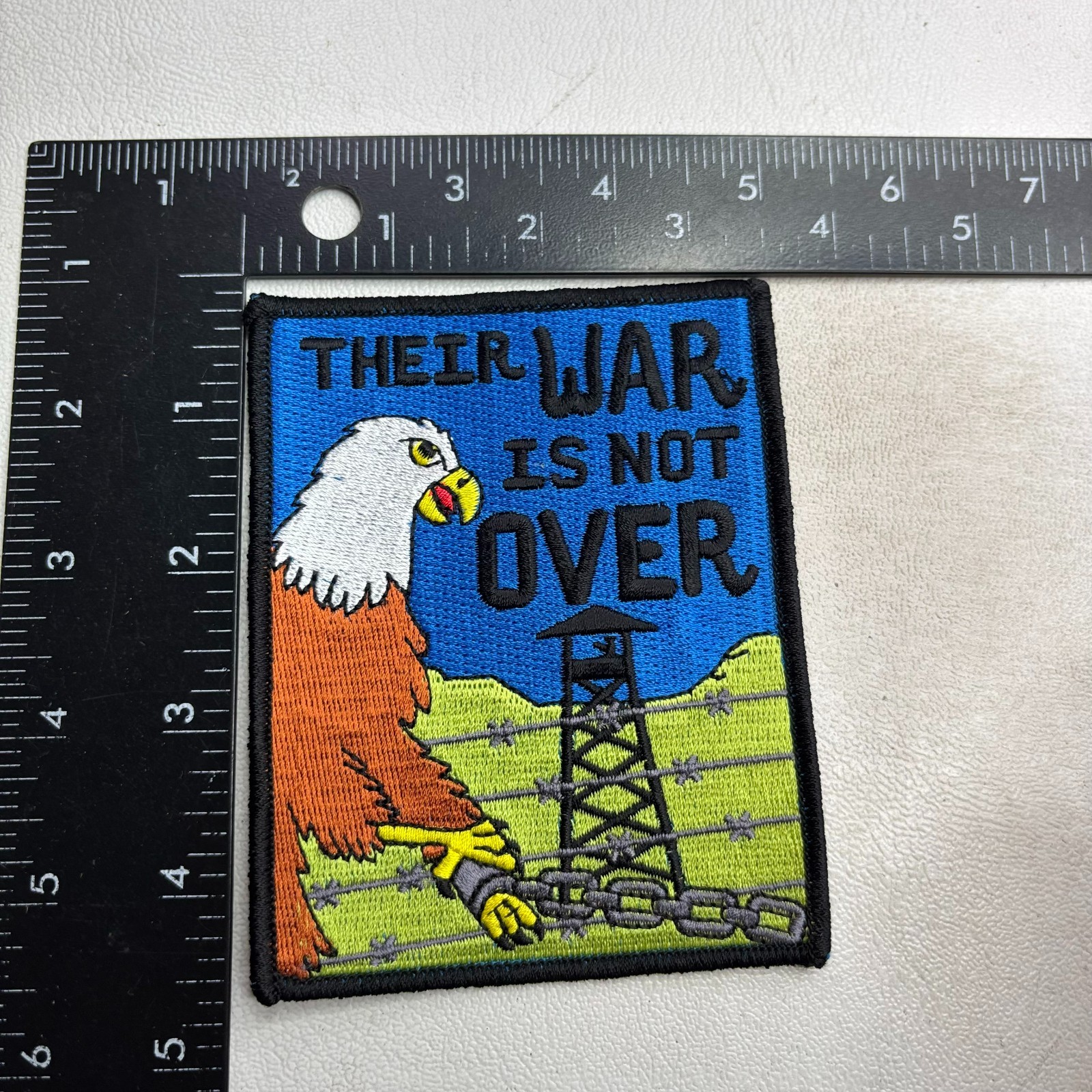 Military US EAGLE IN CHAINS POW / MIA Themed Embroidered Patch 64a1
