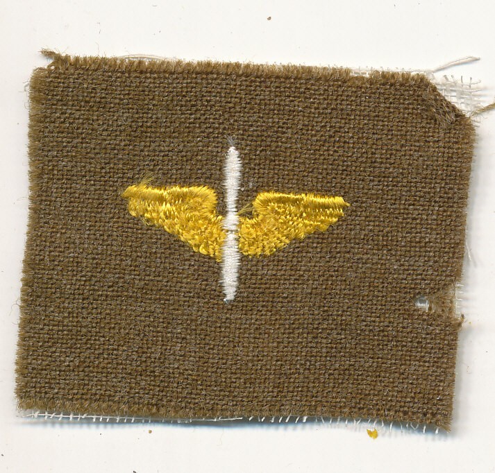 US Army Air Force USAAF officer prop and wing brown wool WWII make patch