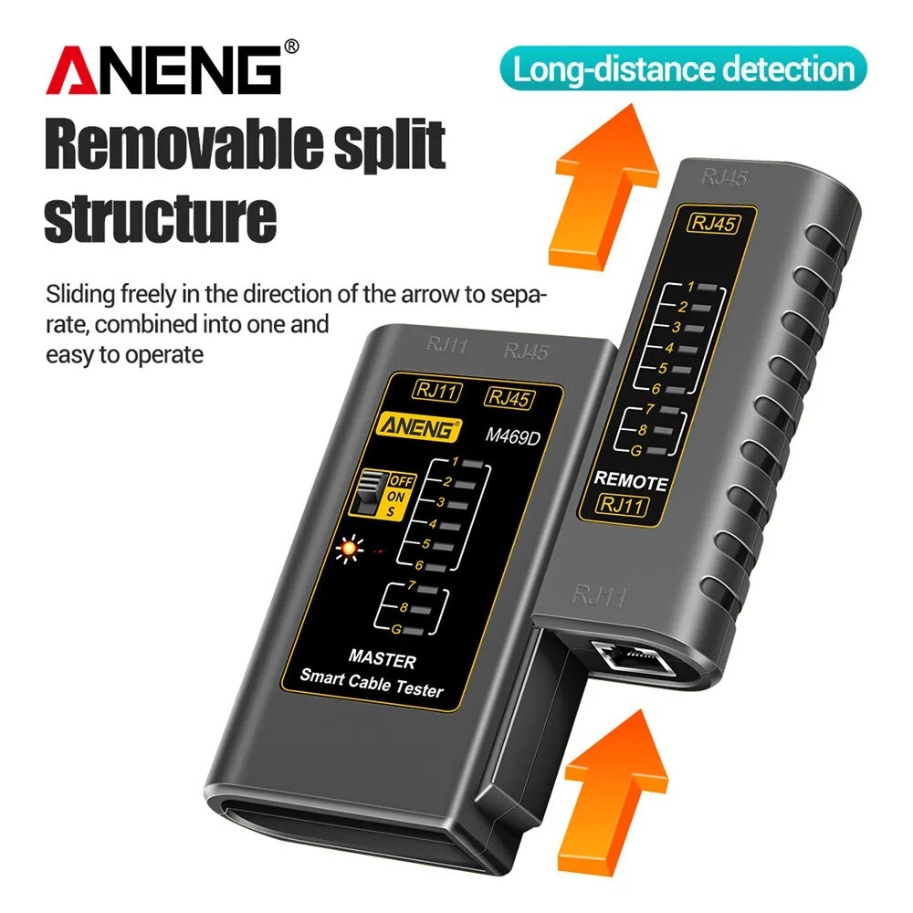 ANENG M469D RJ45 Network Cable Tester Ethernet Line Wire Remote Continuity USB
