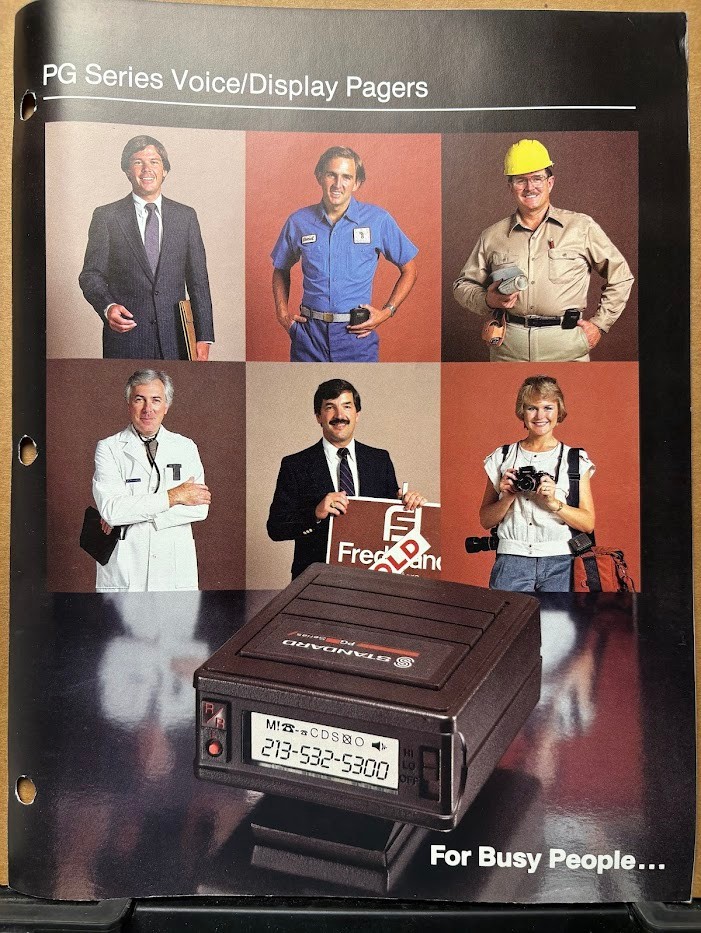 Vtg Standard Communications Brochure PG Series Pagers 1986 Specifications