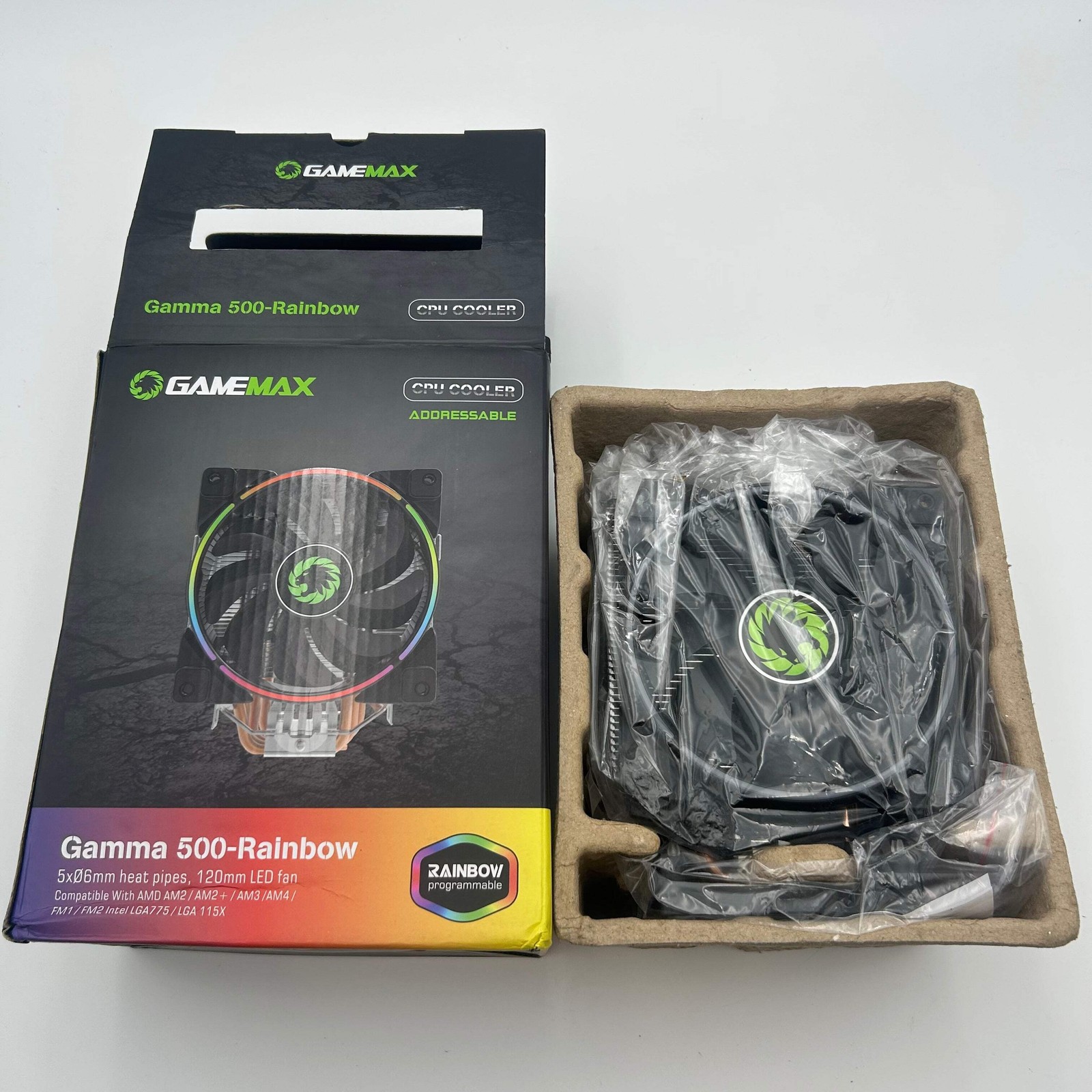 GameMax Gamma 500-Rainbow CPU Cooler Black Used w/ Box