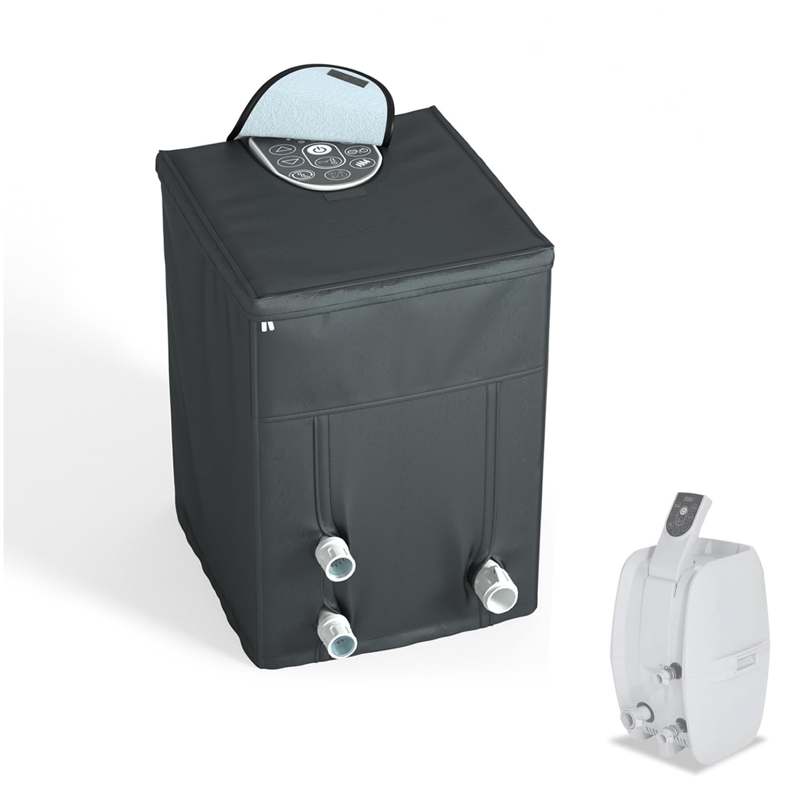 XCZ Hot Tub Pump Cover with PVC Transparent 14.5"L X 13.7"W X 19.6"H, black