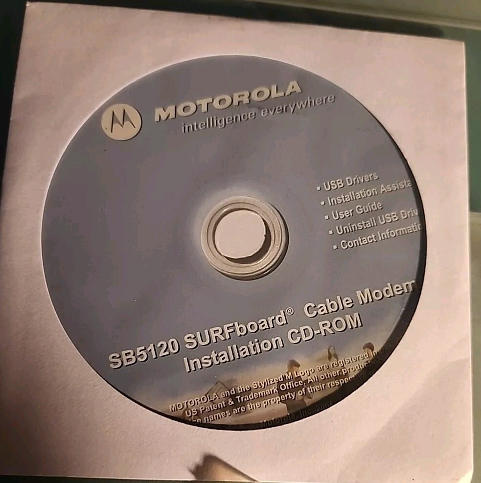 Motorola SB5120 Series Surfboard Cable Modem Installation CD-Rom Drivers