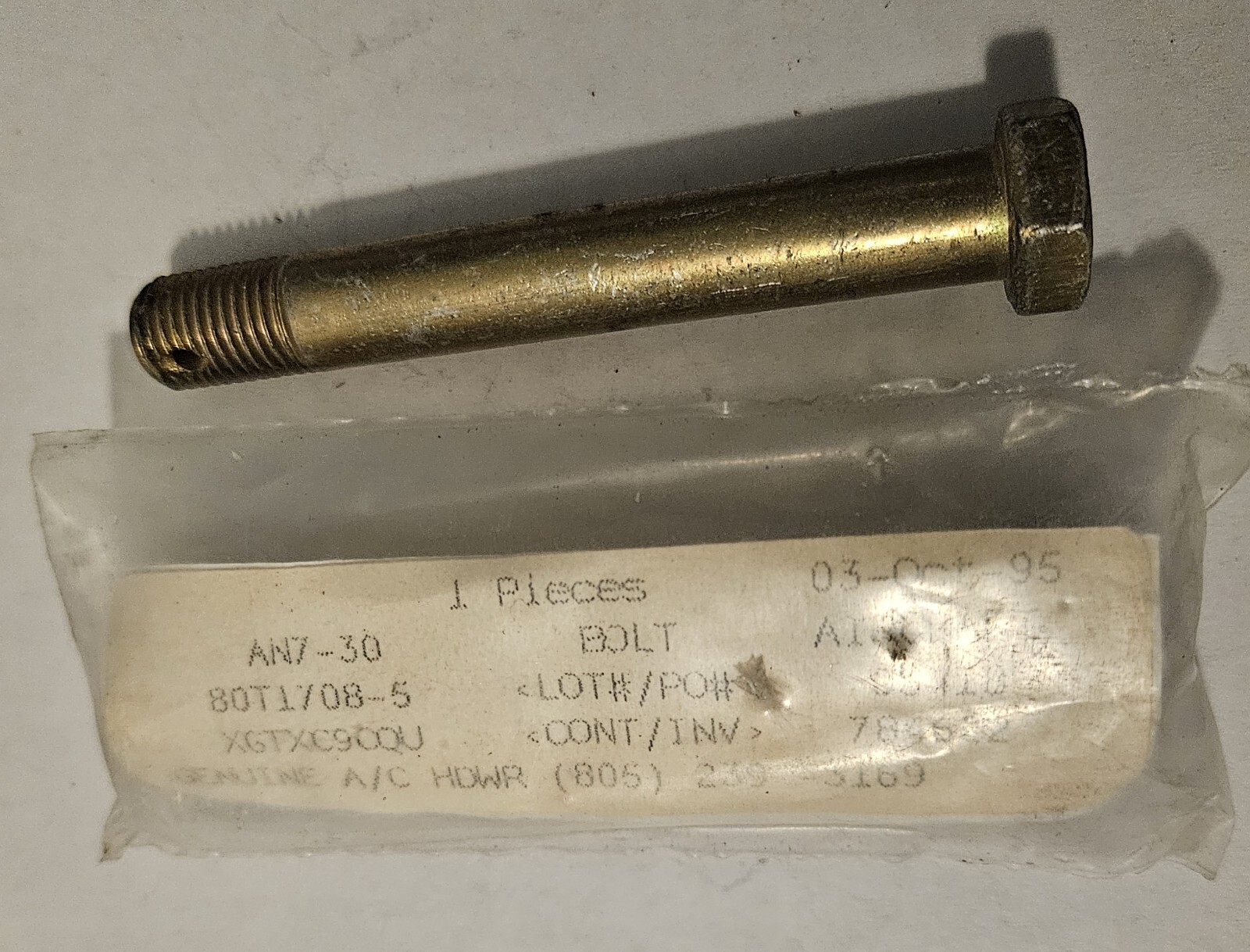 AN7-30 Airframe Bolt 7/16-20 x 3-3/32" 2 Ea.