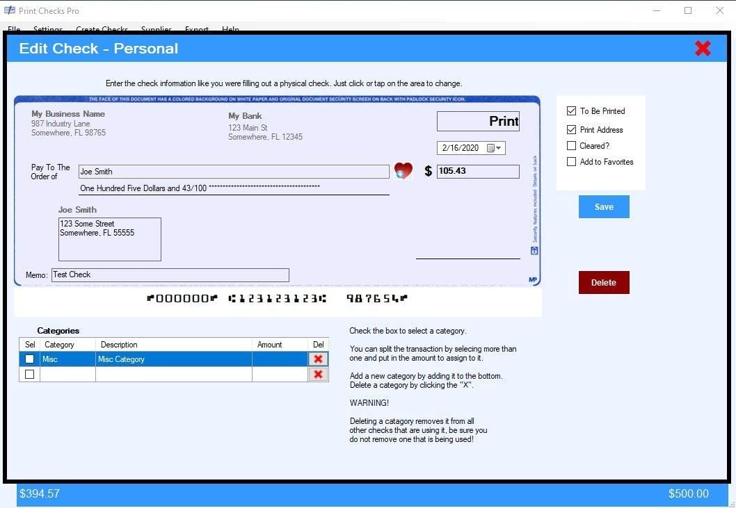 Pro - Check Printing Software for Windows 10/11