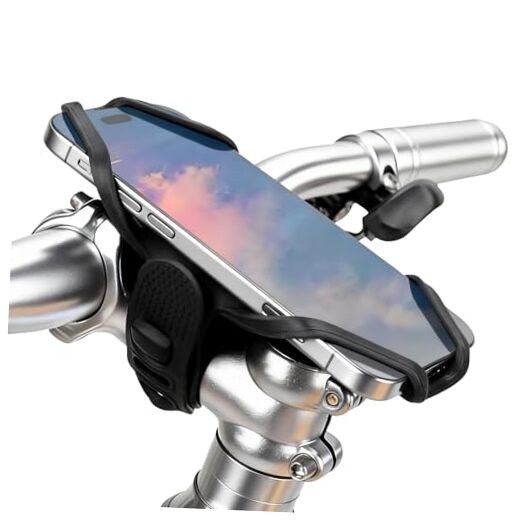 Bike Stem Phone Mount - Anti-Vibration Silicone Phone Holder for Bike Stem