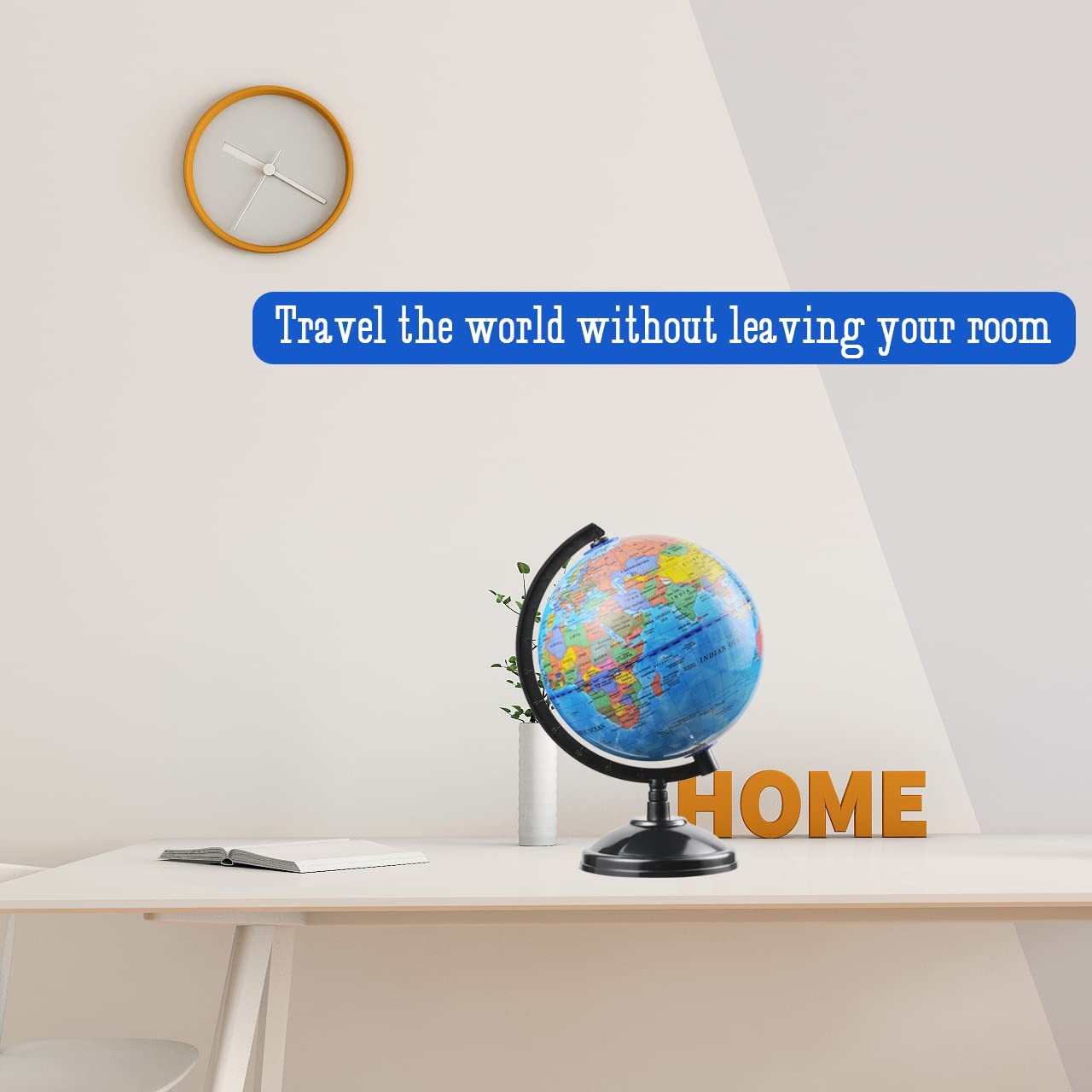 World Globe for Kids Learning - 6 inch Interactive Earth Globe with Stand for...