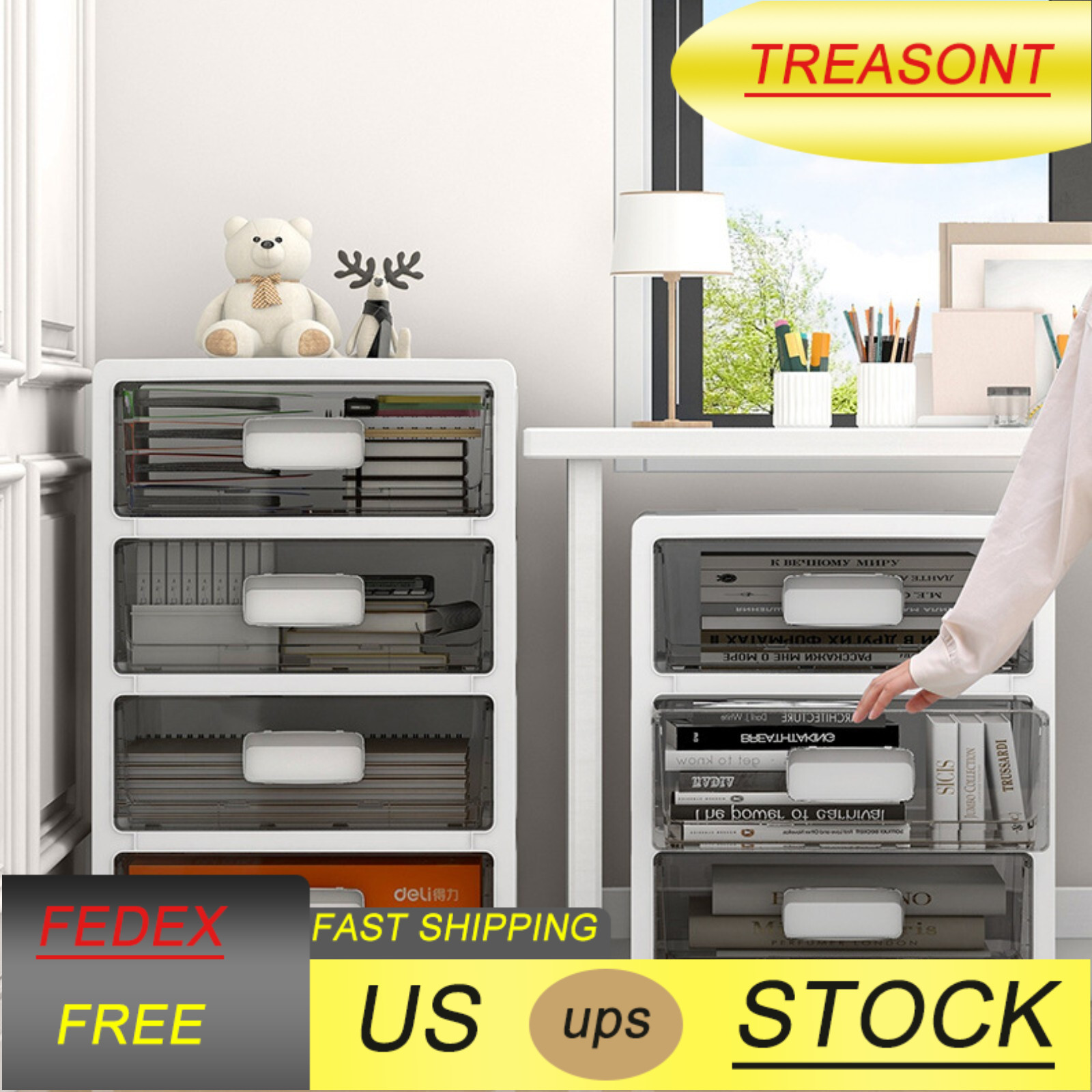 6-Drawer Floor Stand Organizer,Office Storage Box,Bathroom,Copy Data Storage