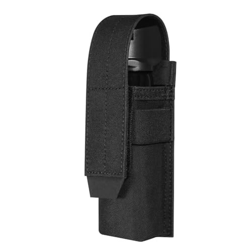 Flashlight Holster, Molle OC/Mace Spray Holder Adjustable Torch Carrier BK