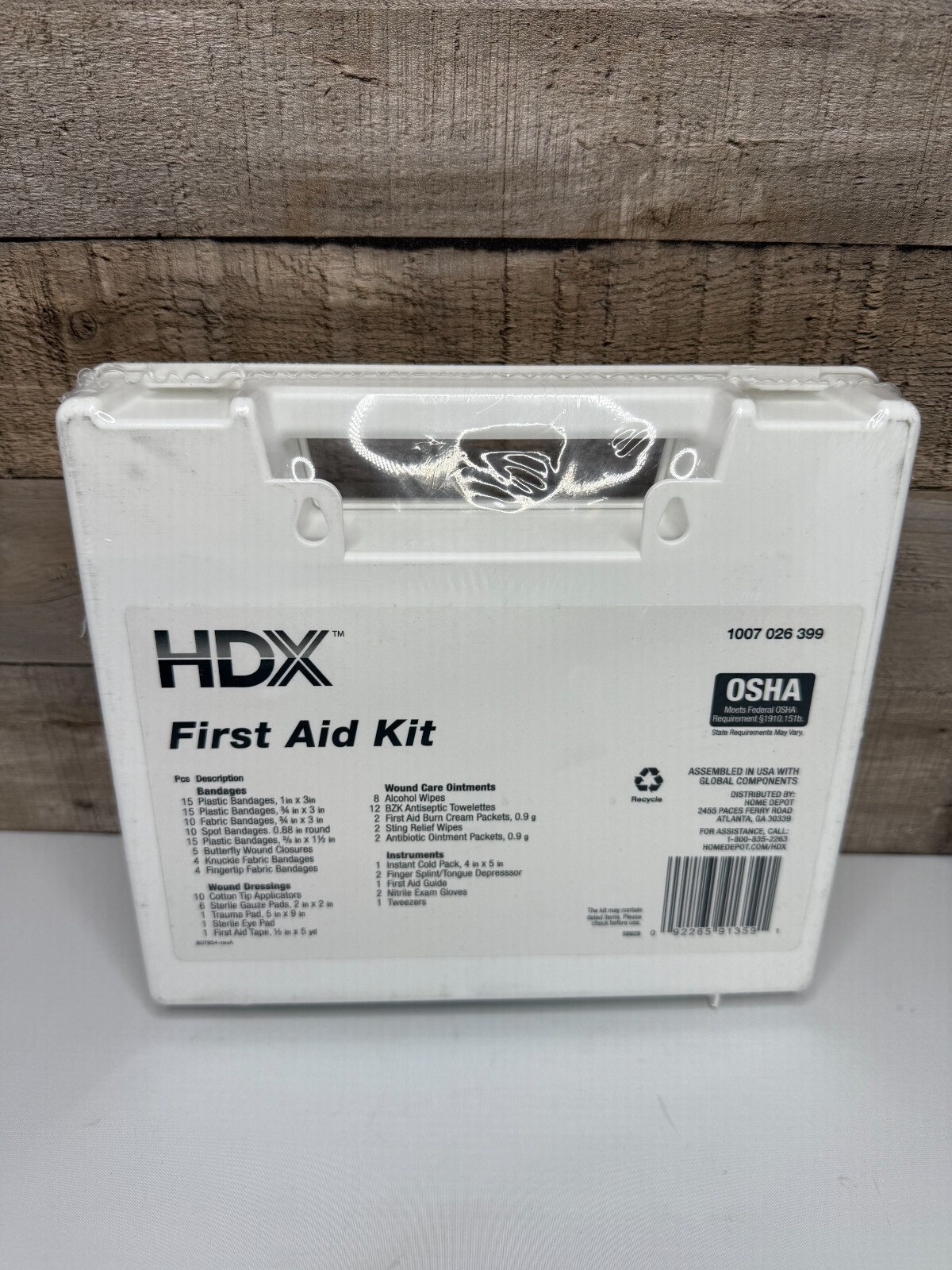 130-Piece Plastic OSHA First Aid Kit