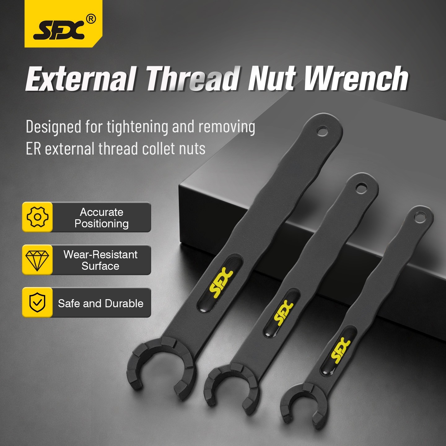 SFX RE-WER25AX External Thread Nut Wrench for ER External Thread Collet Nuts