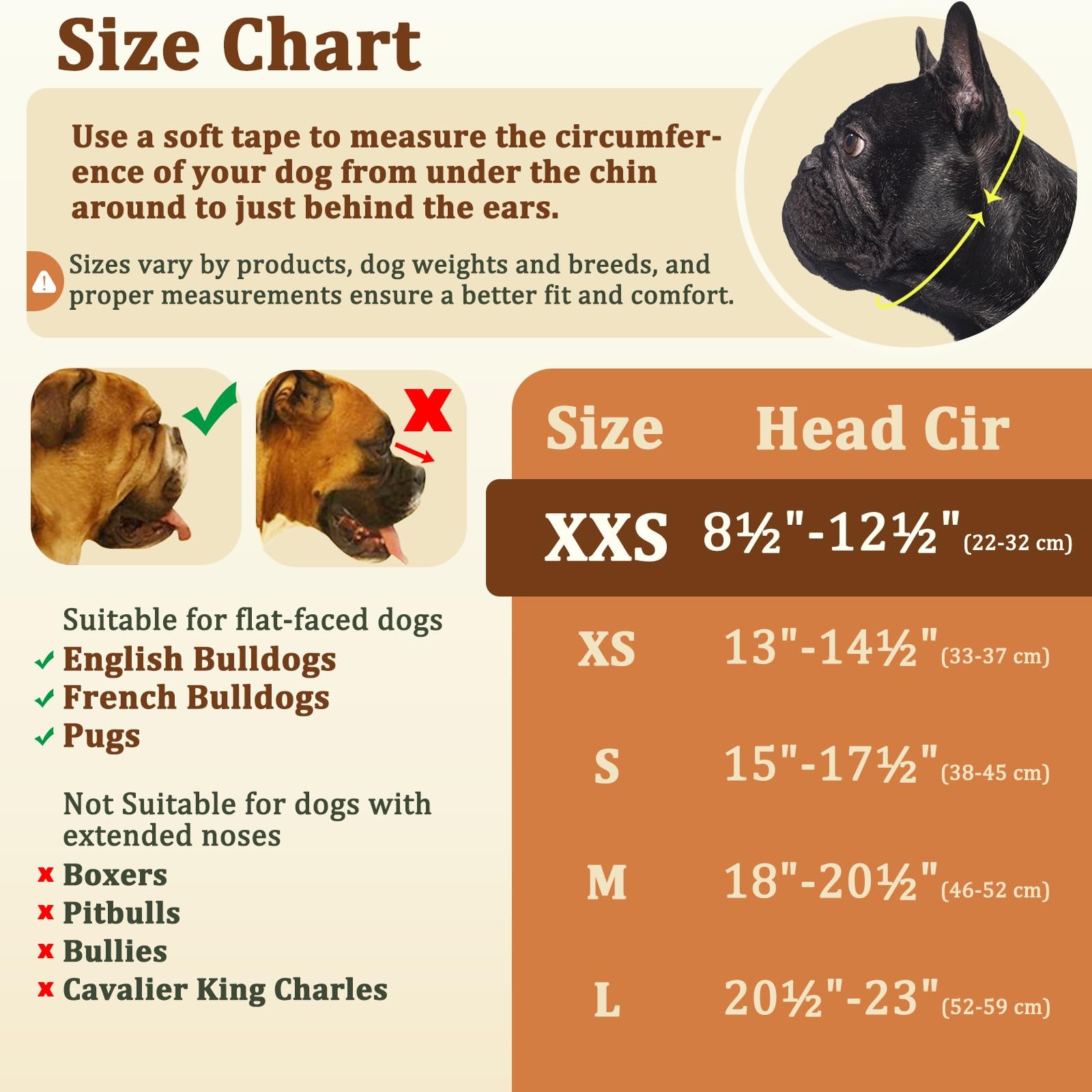 Mayerzon French Bulldog Muzzle, Mesh Short Snout Dog Muzzle for Flat-Faced Do...