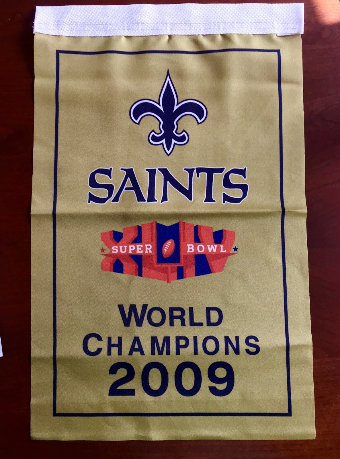 New Orleans Saints 2009 Super Bowl XLIV Champions Banner 18.5” x 12”