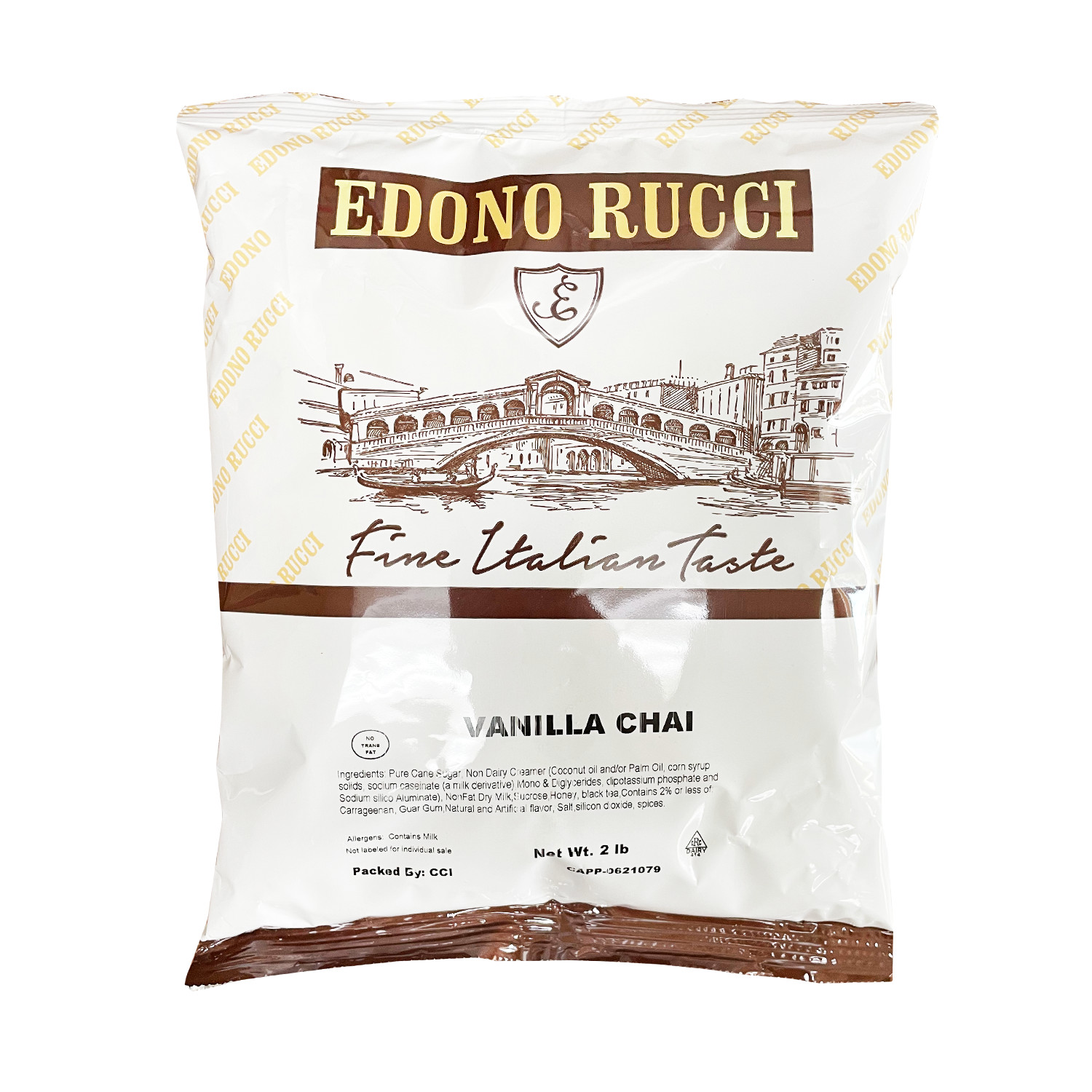 EDONO RUCCI VANILLA CHAI TEA LATTE POWDER MIX 1 X 2 LB BAGS