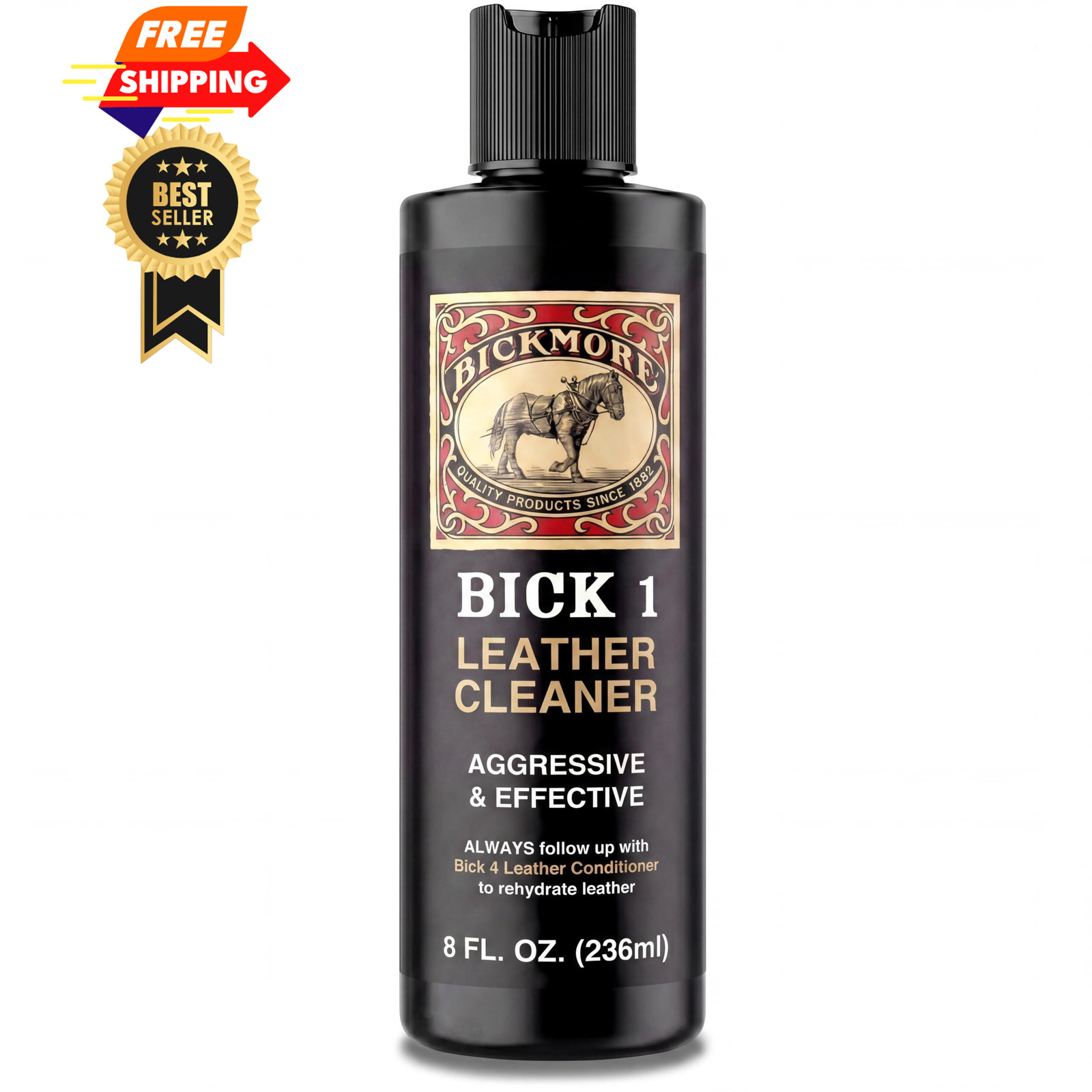 Bickmore Bick 1 Leather Cleaner 8 oz - 8 Fl Oz (Pack of 1), Off white Cream