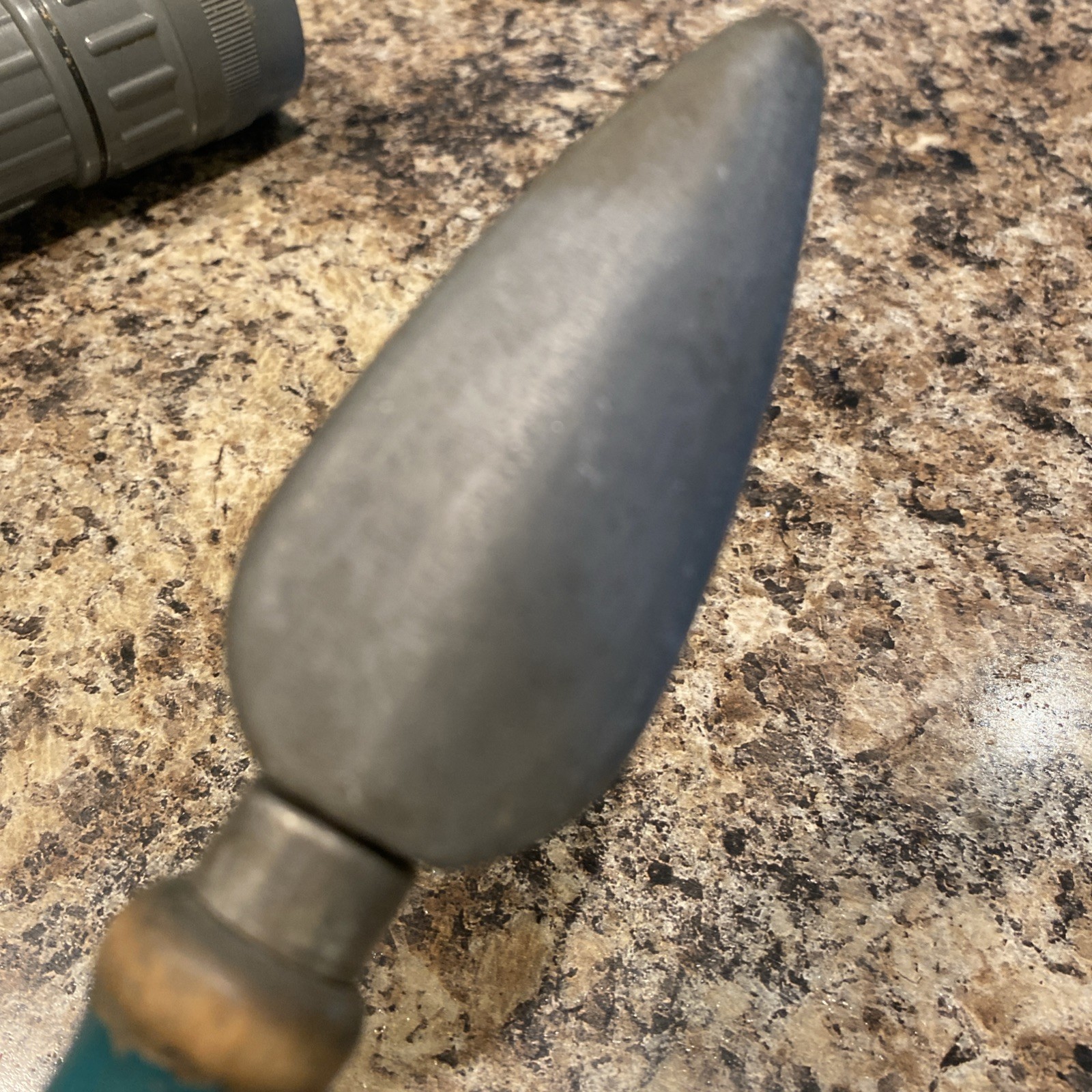 Vintage Carborundum knife shapener sharpening stone green wood handle