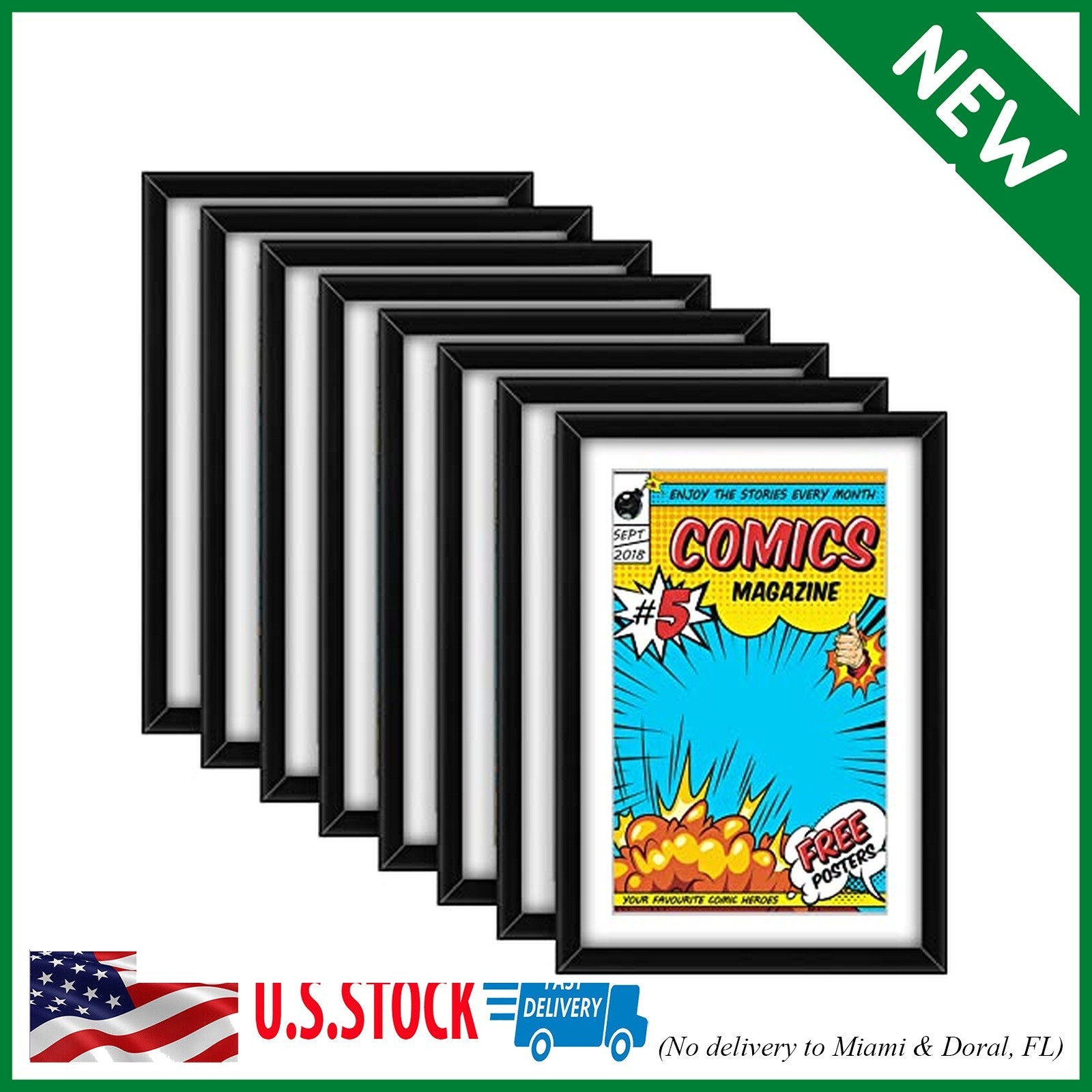8 Pack Comic Book Frame, UV Protection, Comic Picture Magazine Frames Fits Curre