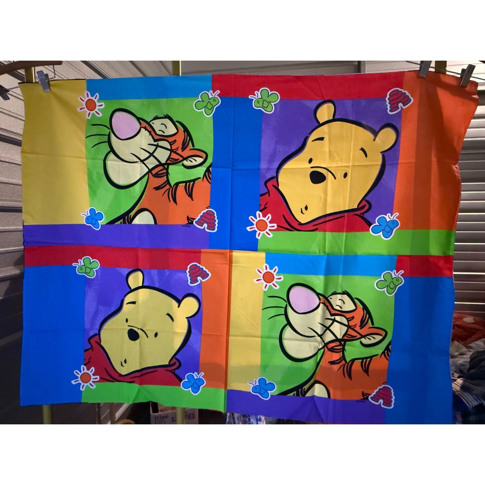 Vintage Disney Winnie the Pooh Tigger Colorful Character Crib/ Blanket Panel