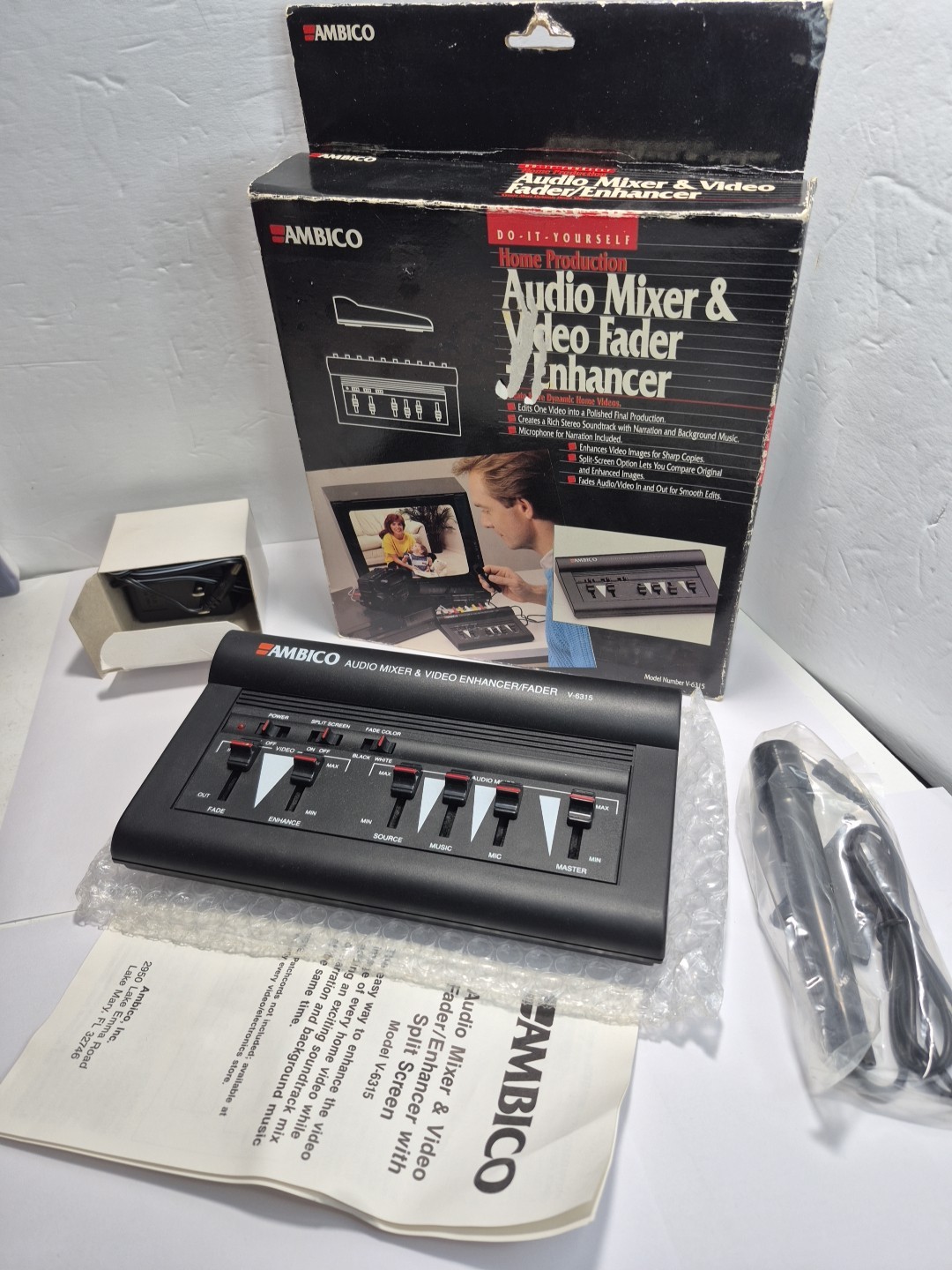 Vintage Ambico V-6315 Audio Mixer & Video Enhancer / Fader -