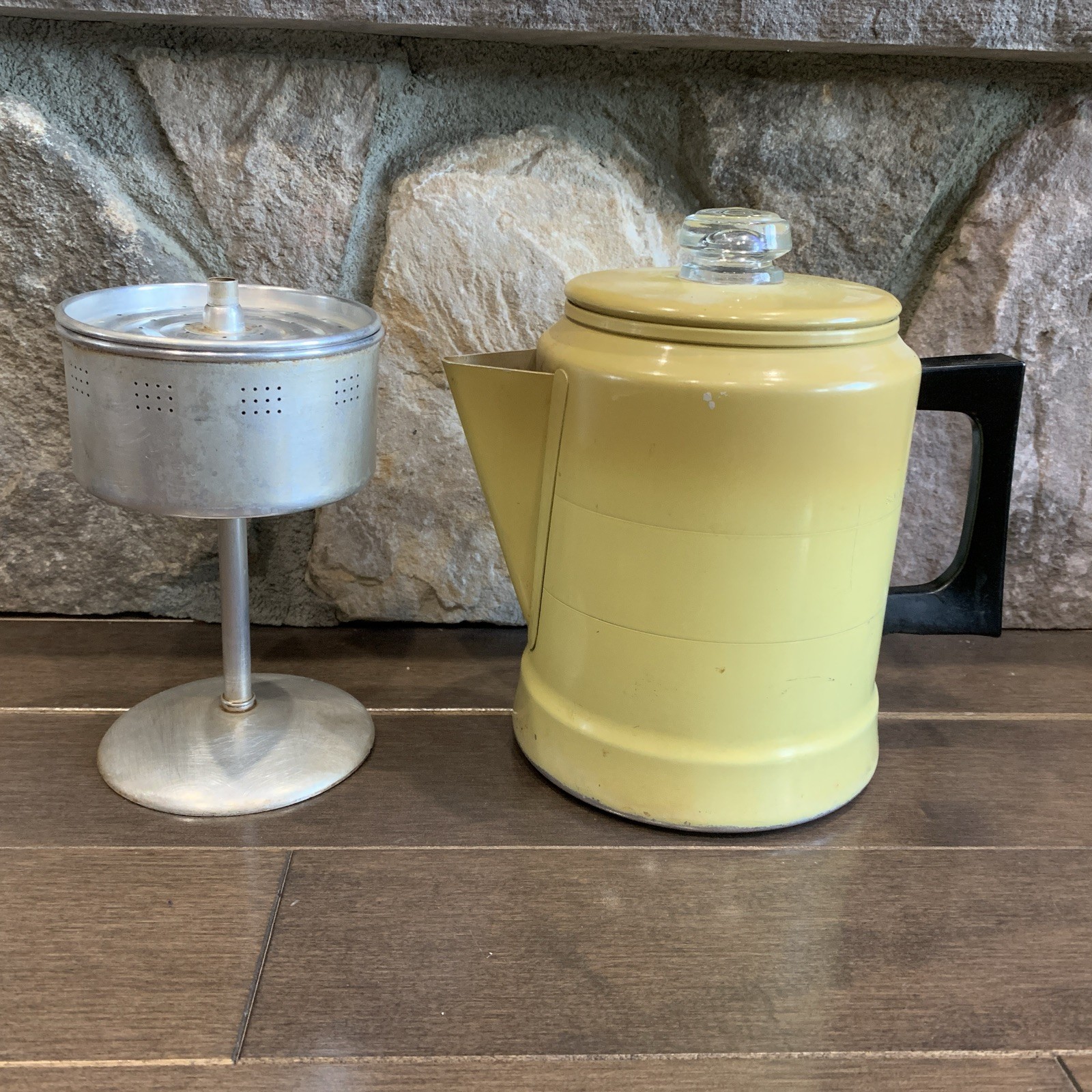 Vintage 1960s Comet Aluminum Yellow Coffee Pot The Popular