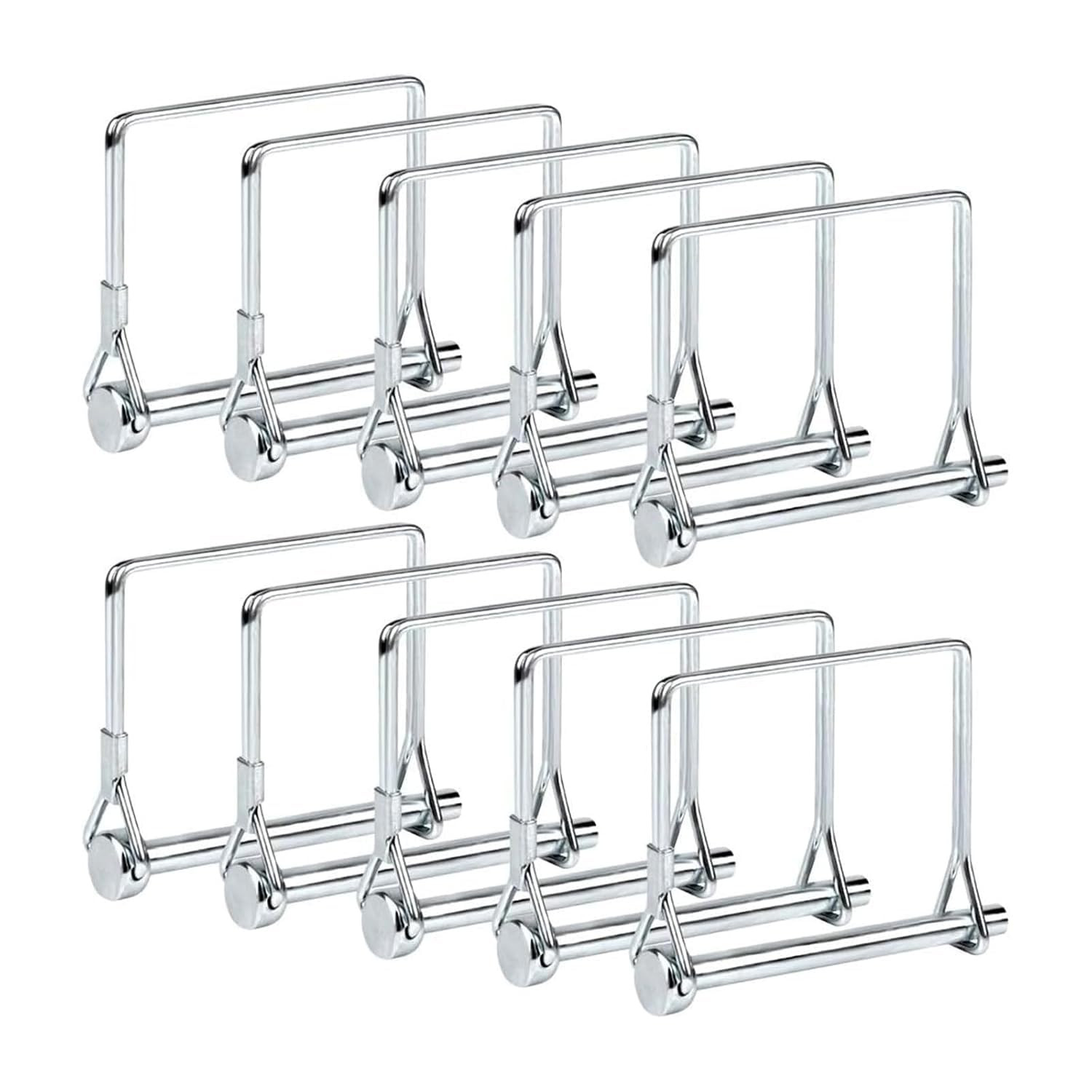 10 Pack Trailer Coupler Pins 1/4" X 3-5/32", Zinc-Plated Steel Latch Hitch Pins