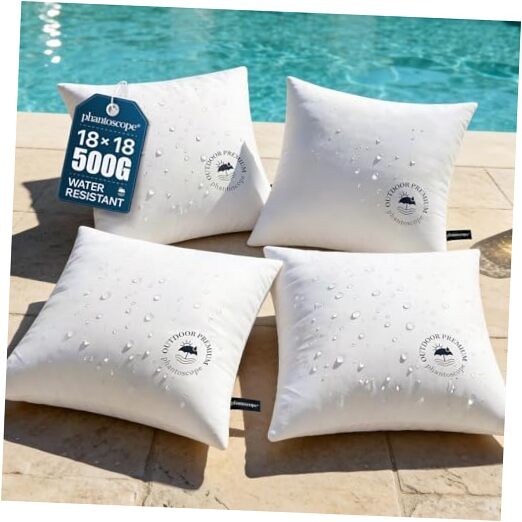 18x18 Outdoor Pillow Inserts - Pack of Outdoor Pillows Waterproof 18x18 Inch 4
