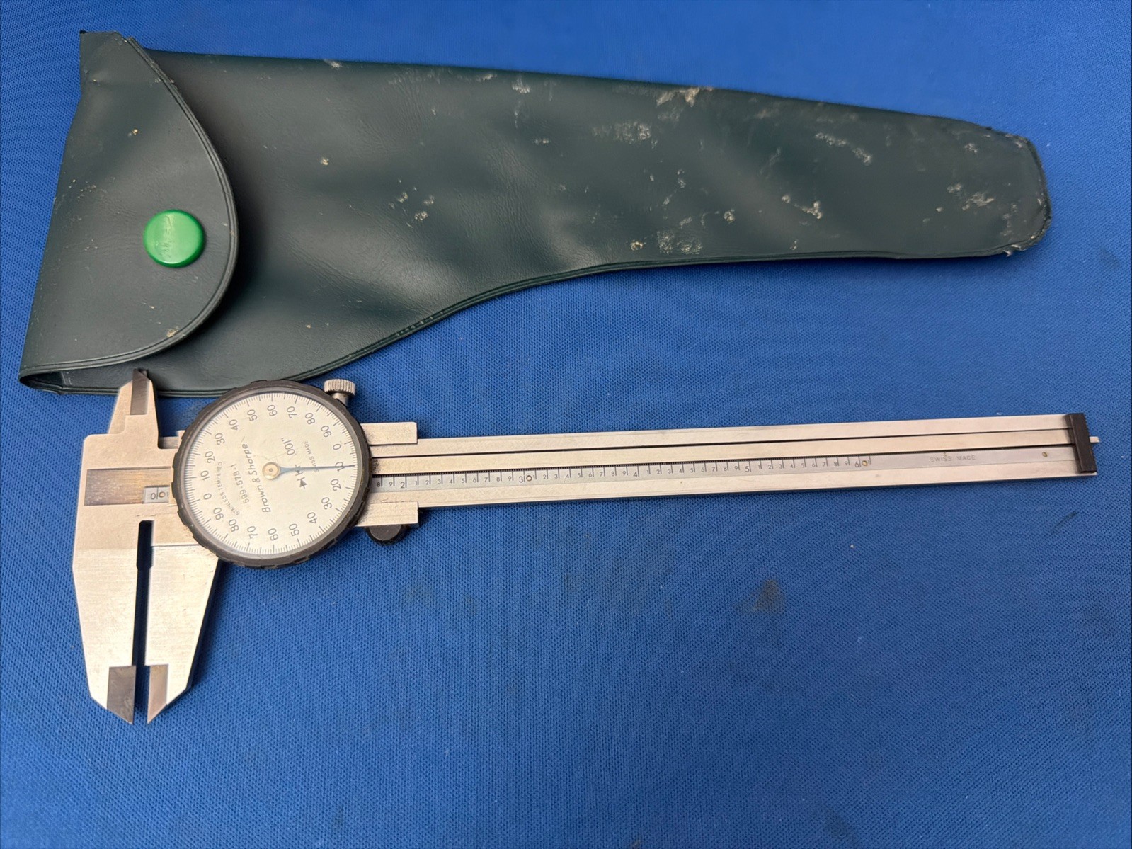 Vintage Brown & Sharpe 0-6" Stainless Dial Caliper #599-578-1 w/ Sheath USA Tool