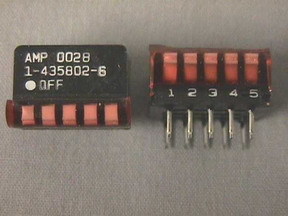 10 AMP 1-435802-5 5 Position Side Actuated SPST DIP Switches Taped Sealed