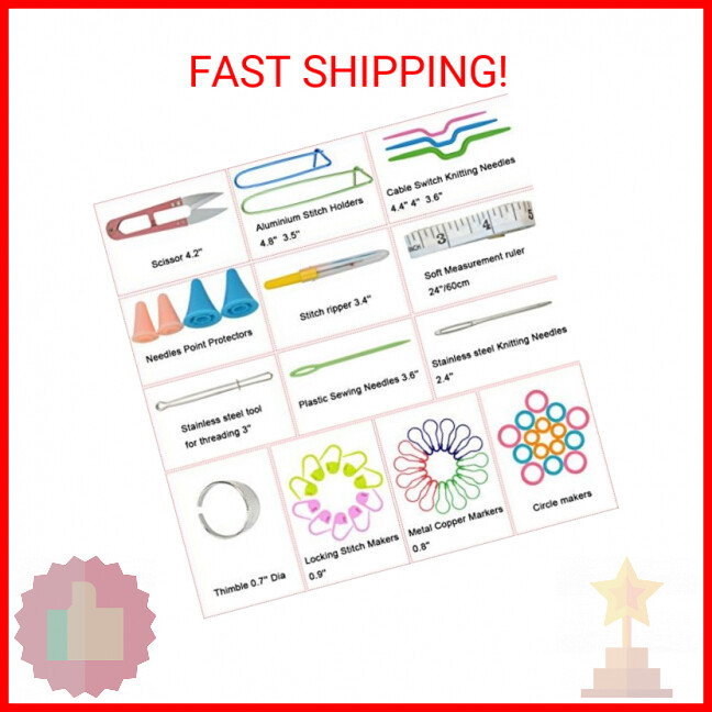 Dxhycc New Basic Knitting Tools Accessories Supplies with Case Knit Kit Lots