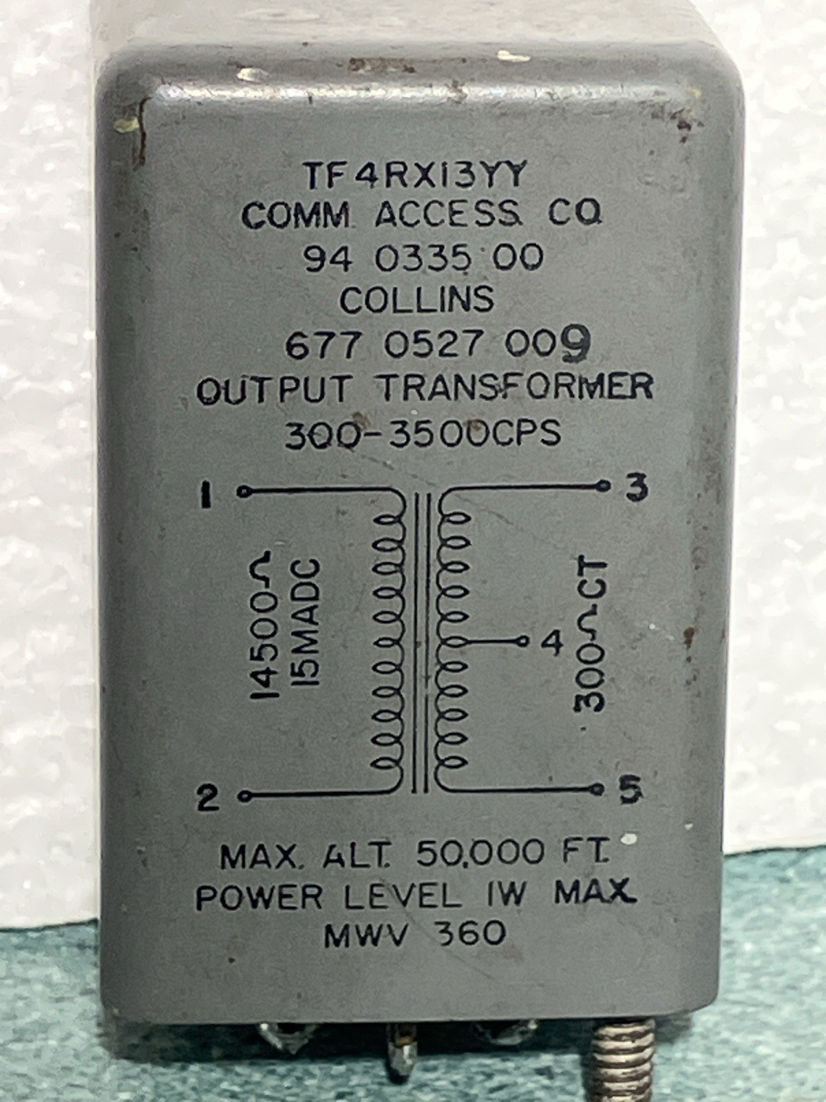 Collins Audio Output Transformer   6670527009  - TF4RX13YY - Removed from preamp