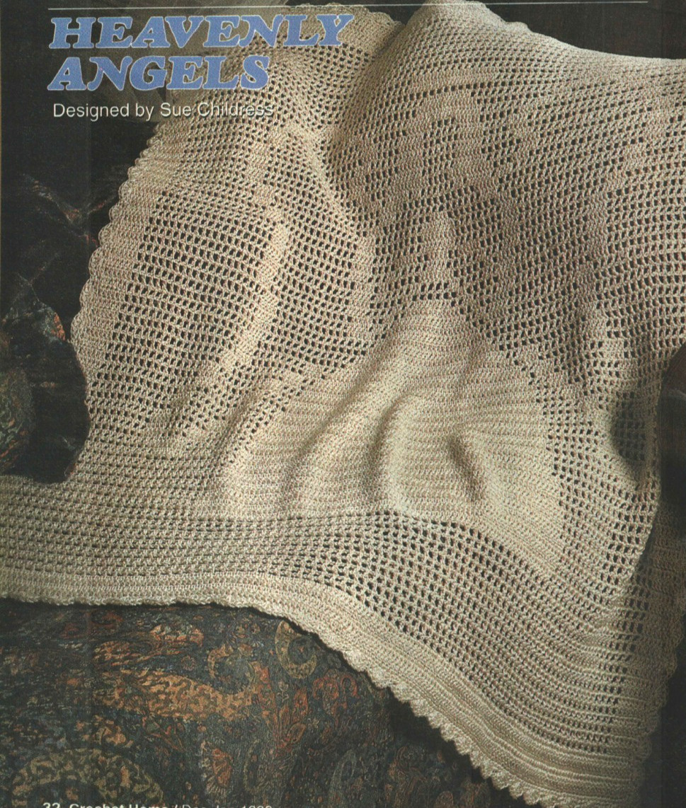 HEAVENLY ANGELS BABY BLANKET AFGHAN DIGEST SIZE CROCHET PATTERN INSTRUCTIONS