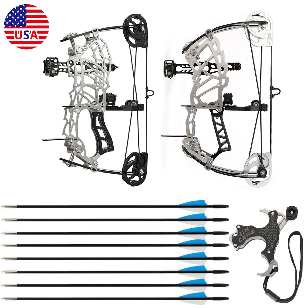 Short Axis 13" Mini Compound Arrow Set Archery 15-32lbs Bow Hunting RH/LH Shoots