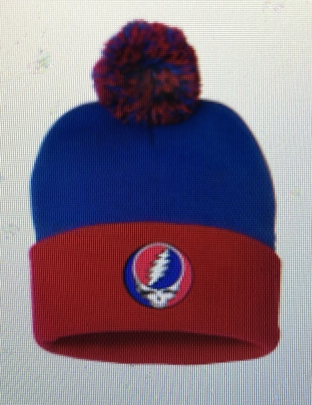 GRATEFUL DEAD SYF POM POM BEANIE TOBOGGAN HAT NEW WARM STEAL YOUR FACE