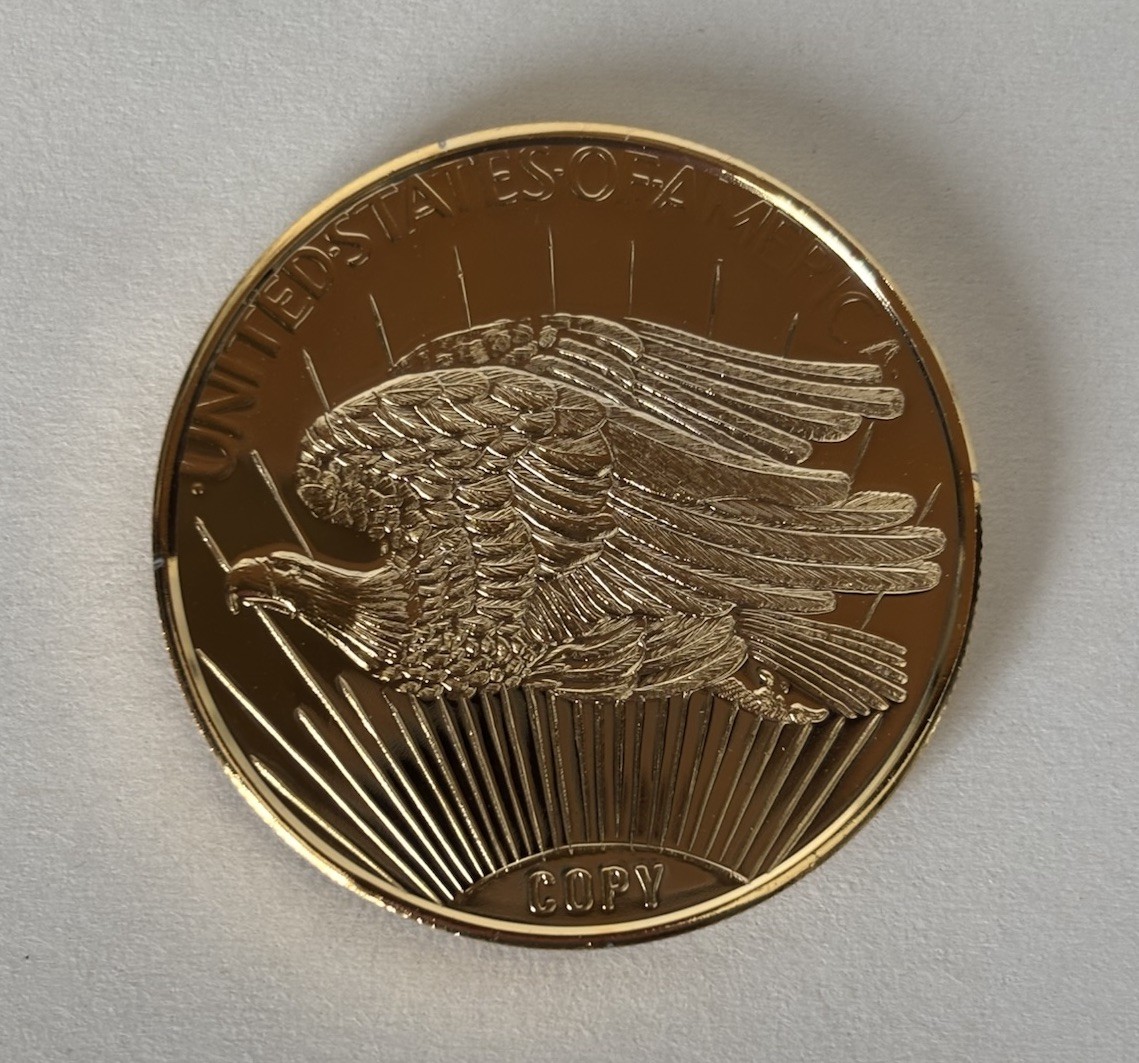 1933 Saint Gardens $20 24K Gold Clad Tribute Copy