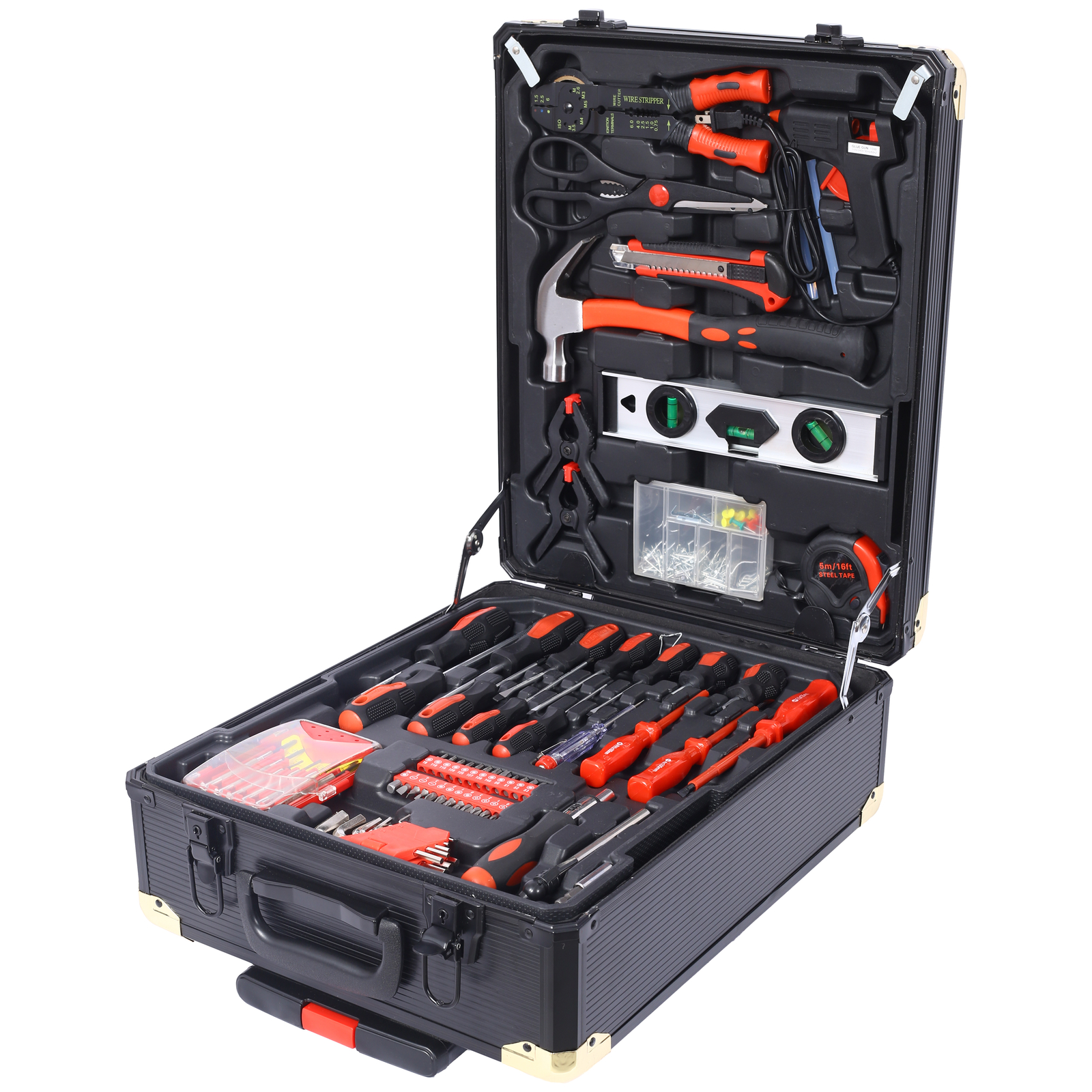 969pcs Home Repair Tool Set Toolbox Storage Case with 4 Drawers Rolling Box