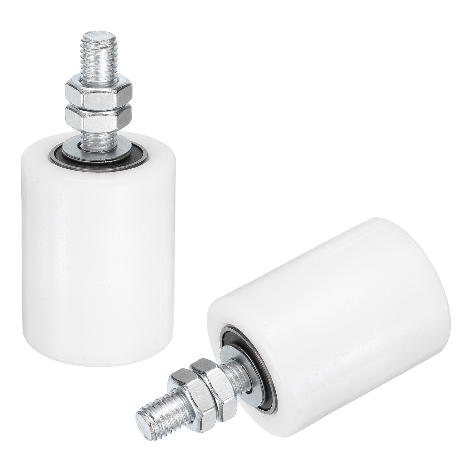 2Pcs Slide Gate Guide Roller, 2"x2-3/8" Nylon Sliding Gate Support, White
