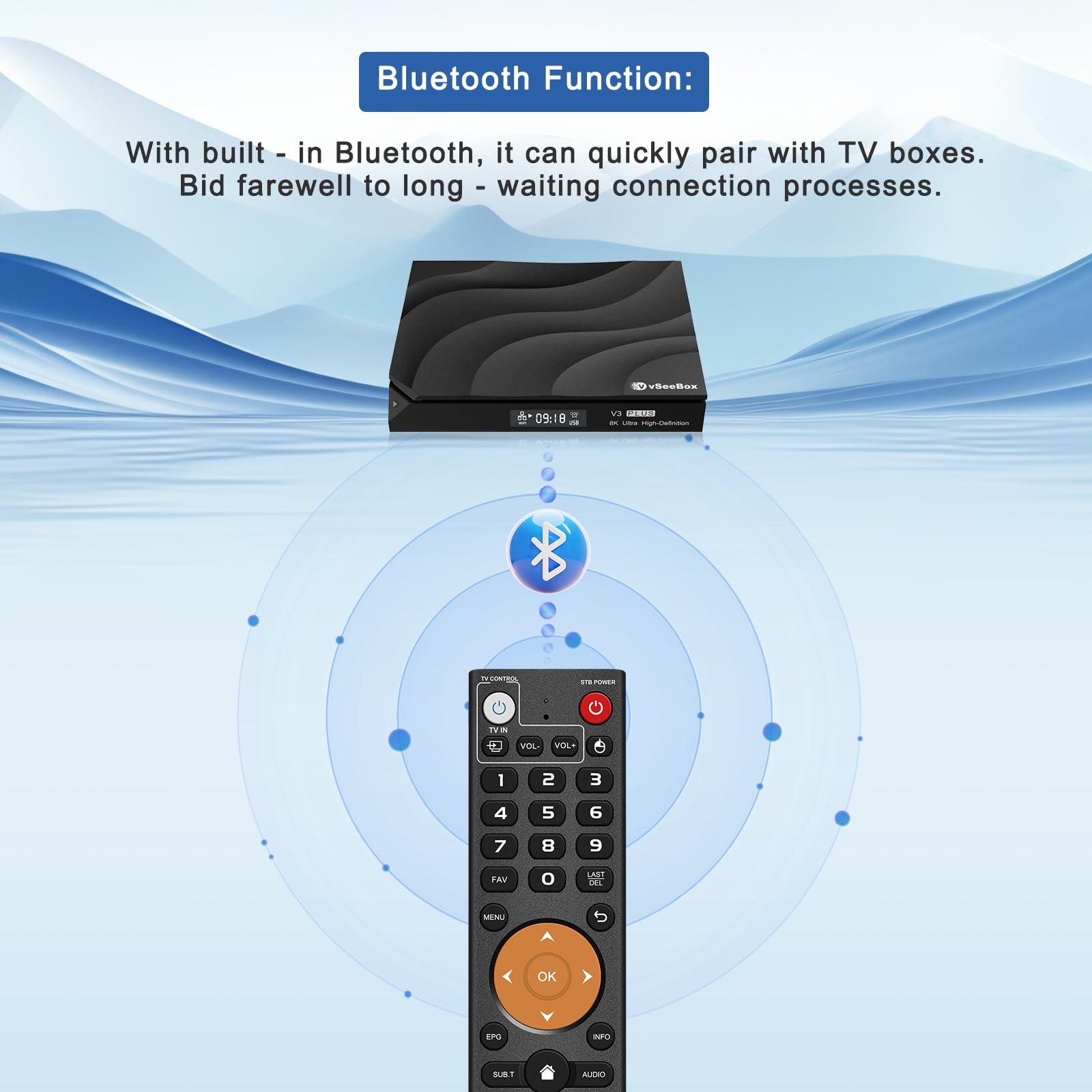 Replacement Learning Bluetooth Voice Remote Control fit for vSeeBox V3 Plus/P...