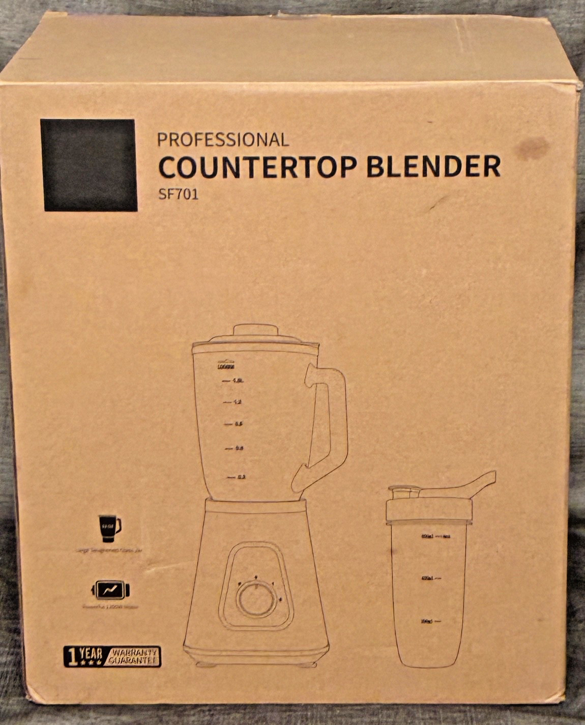 GDOR 1200W Blender Smoothie Maker 52oz Glass Jar 22oz Cup NEW Opened Box