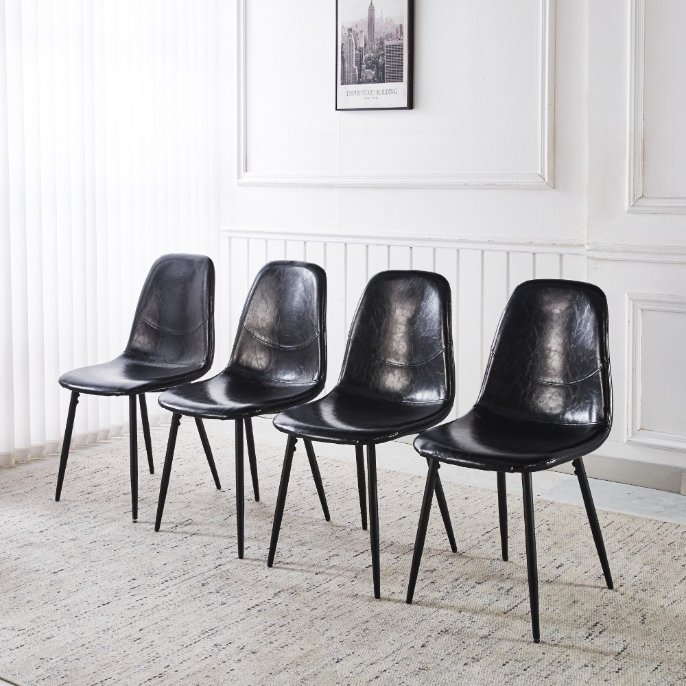 4-piece set of chairs with detachable legs and non-breathable surface