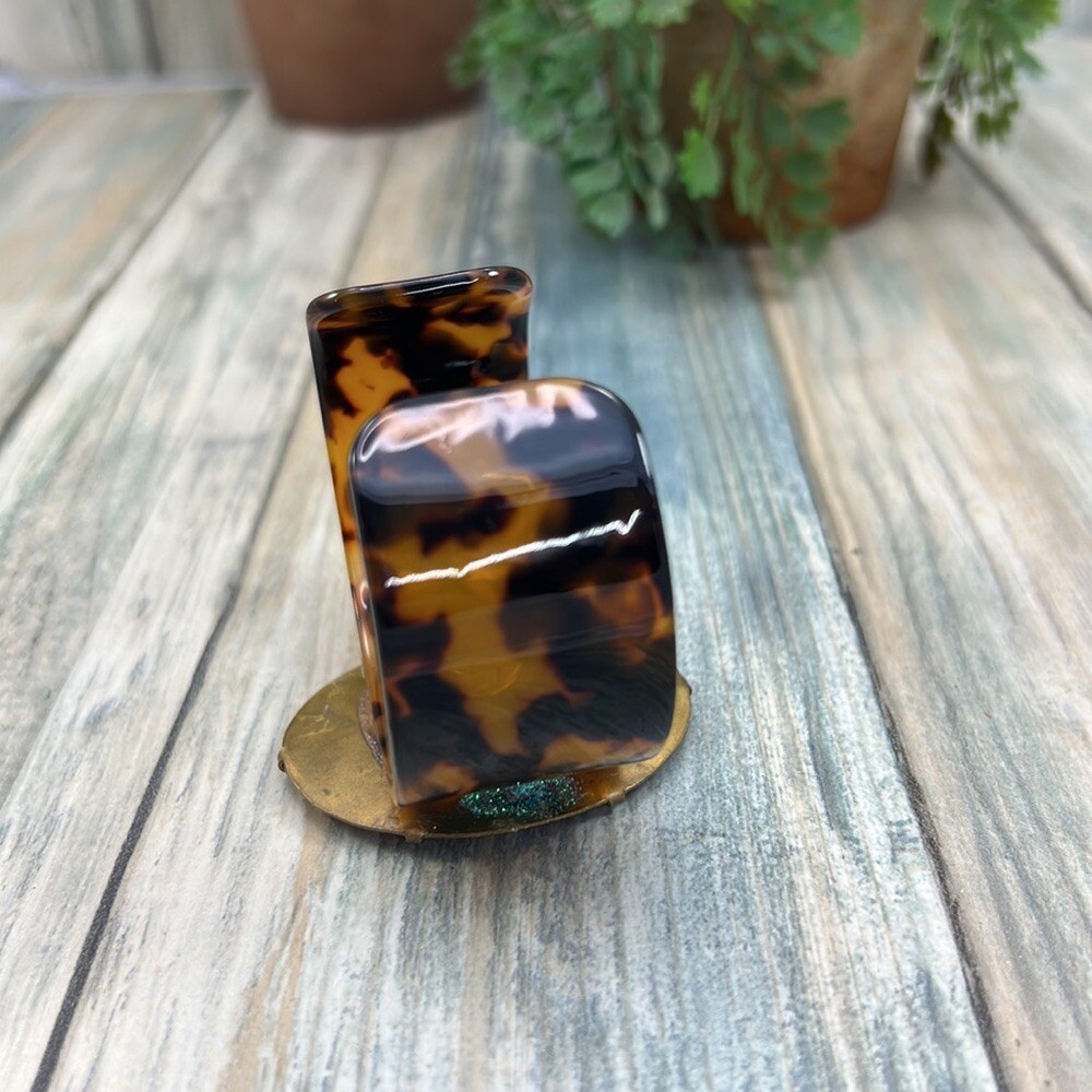 Adorned Crown Artisan Assemblage tortoise shell enamel Christmas tree bracelet