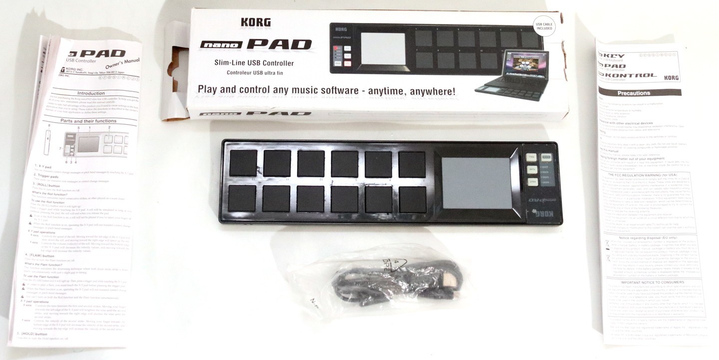 KORG nano PAD Slim-Line USB Drum Pad Controller Black New Open Box Rare!!!