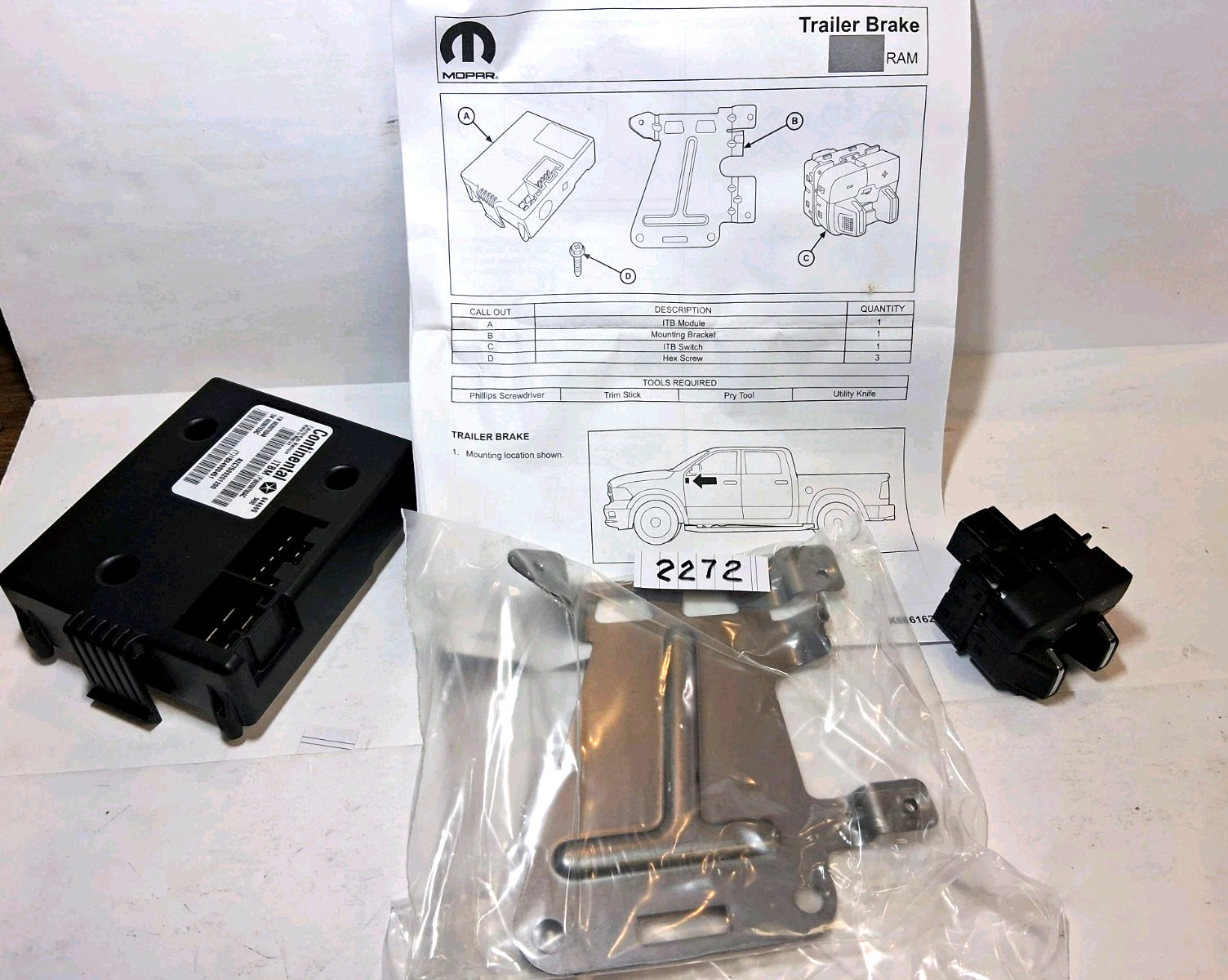 82215040AC RAM 1500 (DS) Electronic Trailer Brake Controller Genuine Mopar