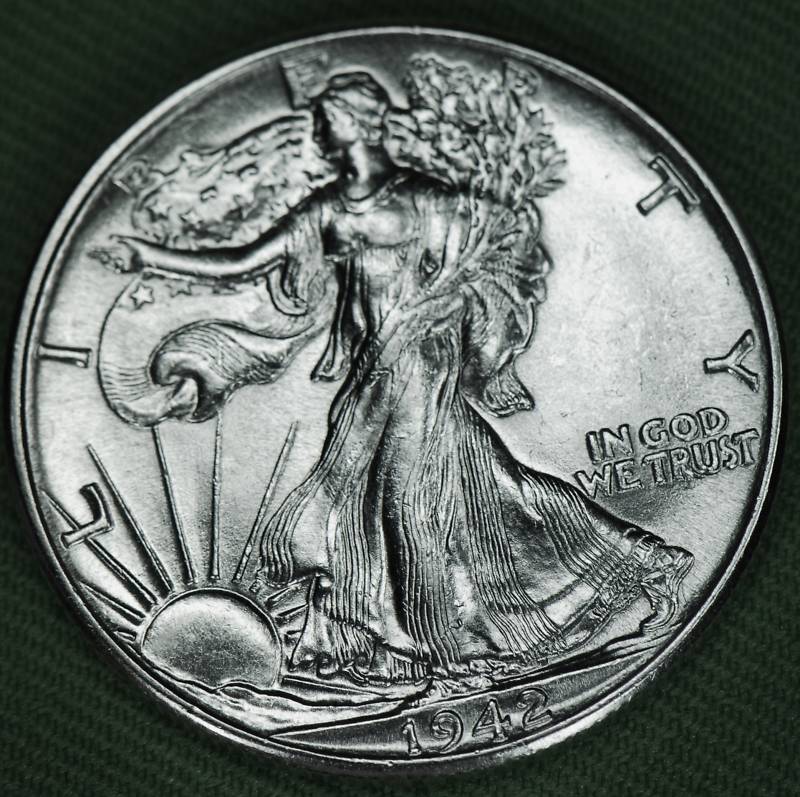 1942-p Liberty Walking Half.        BU   (Inventory A)
