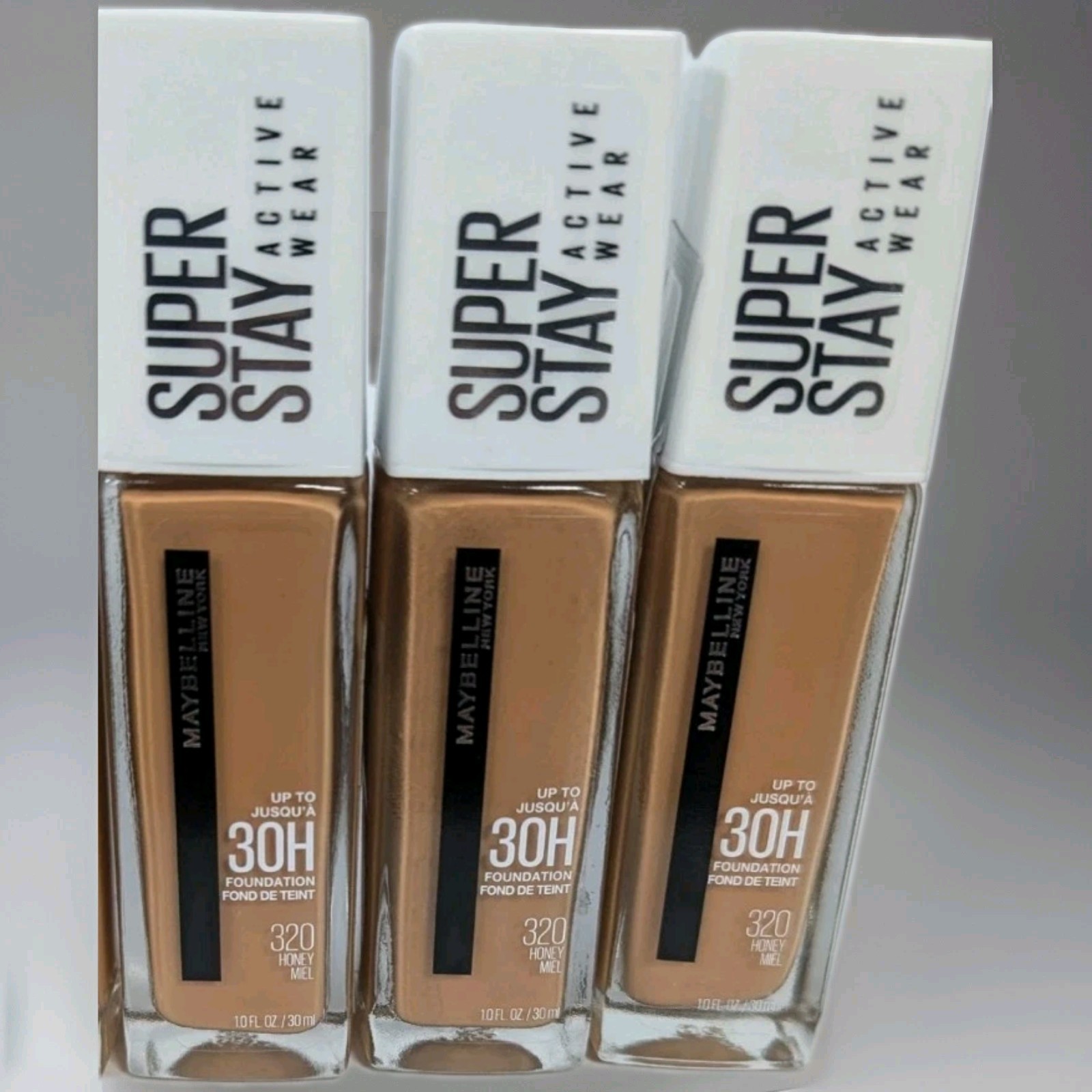 3X Maybelline Super Stay Full Coverage Liquid Foundation 320 Honey - FREE SHIP!